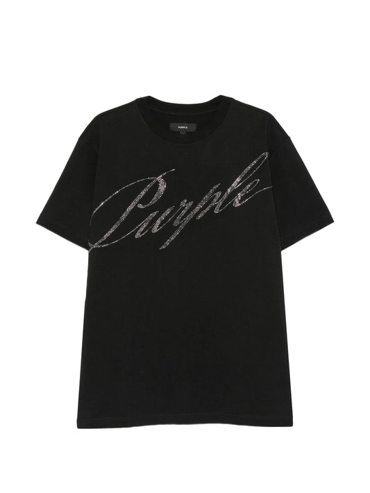 crystal-embellished logo-script T-shirt