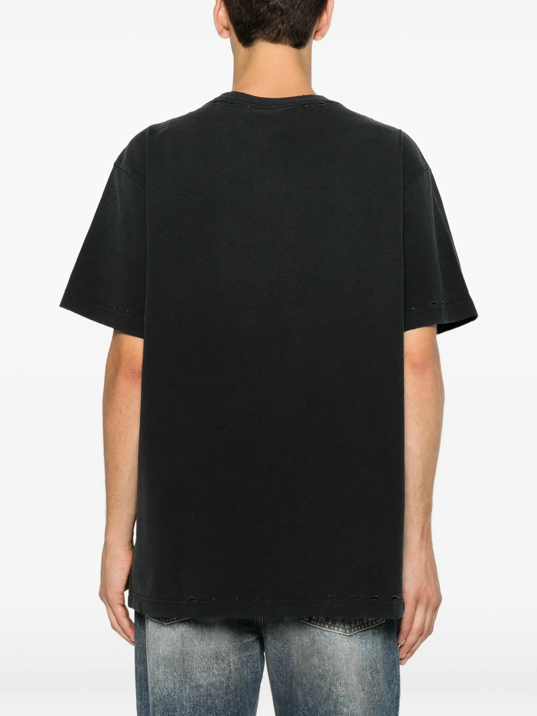 logo-print distressed-effect T-shirt