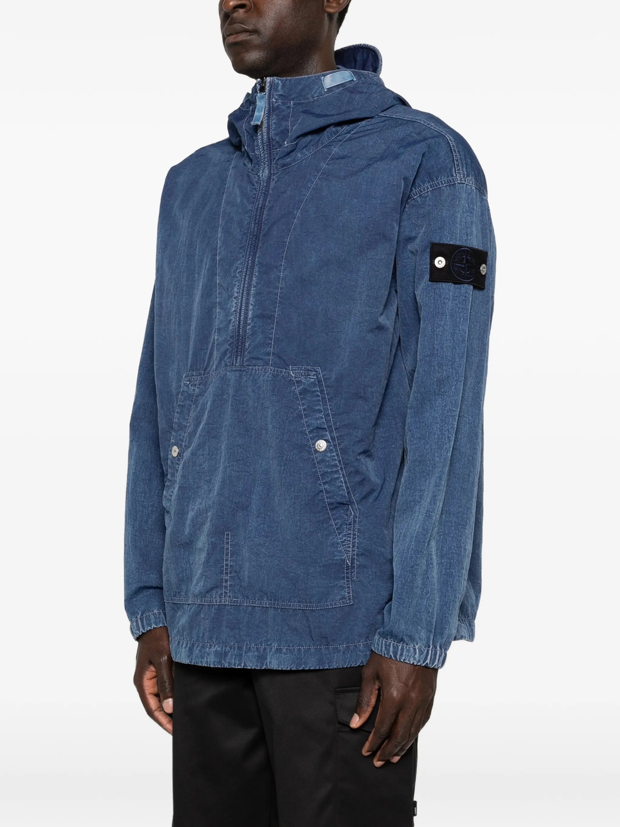 Compass-badge hooded jacket