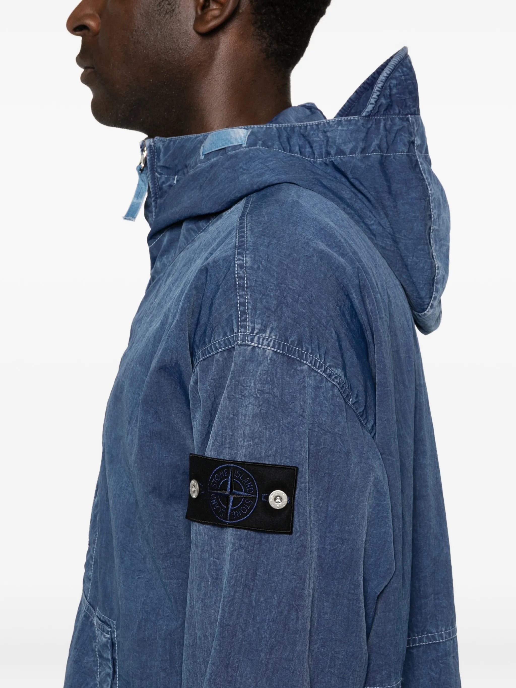 hooded half-zip jacket