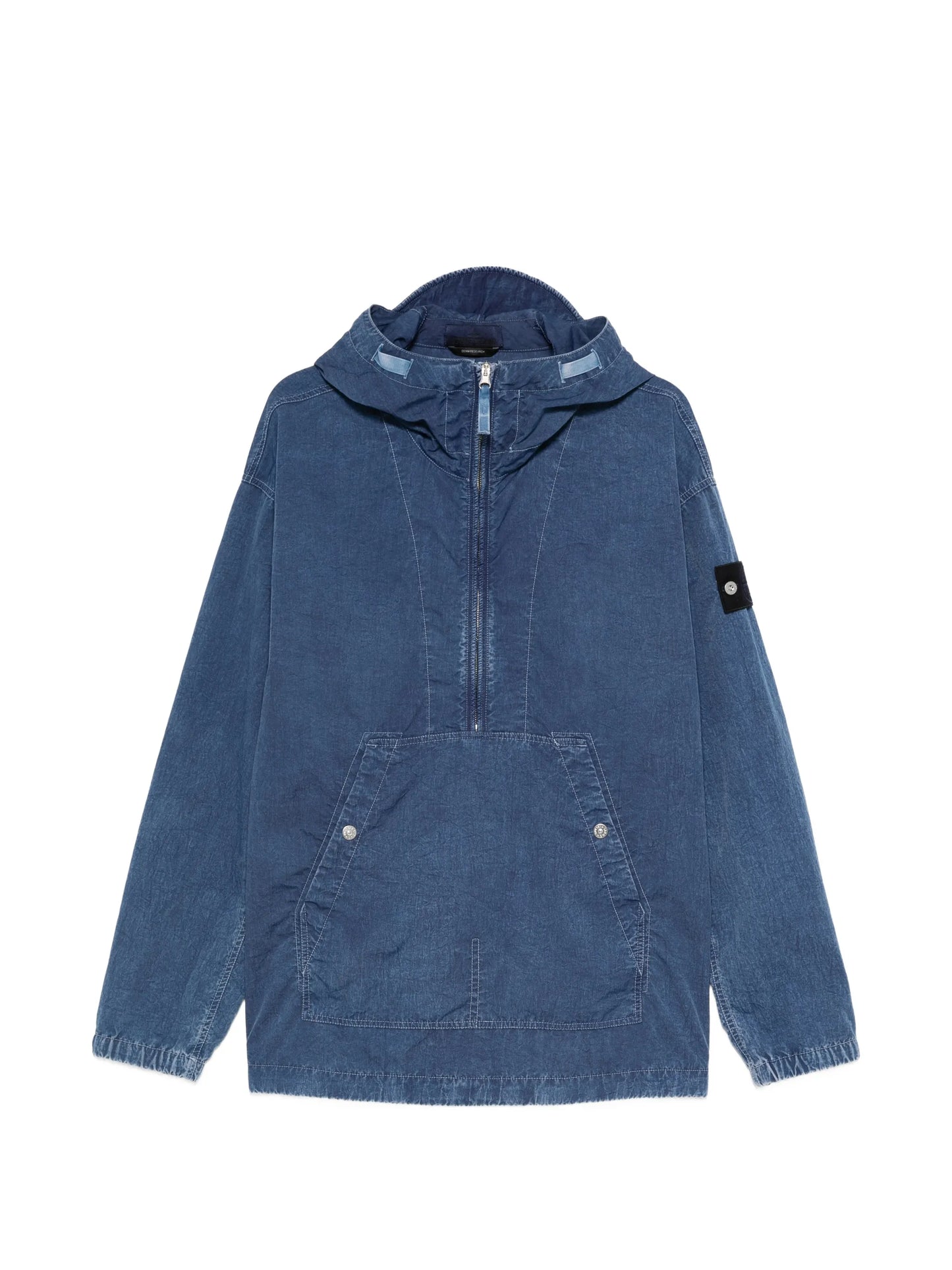 hooded half-zip jacket