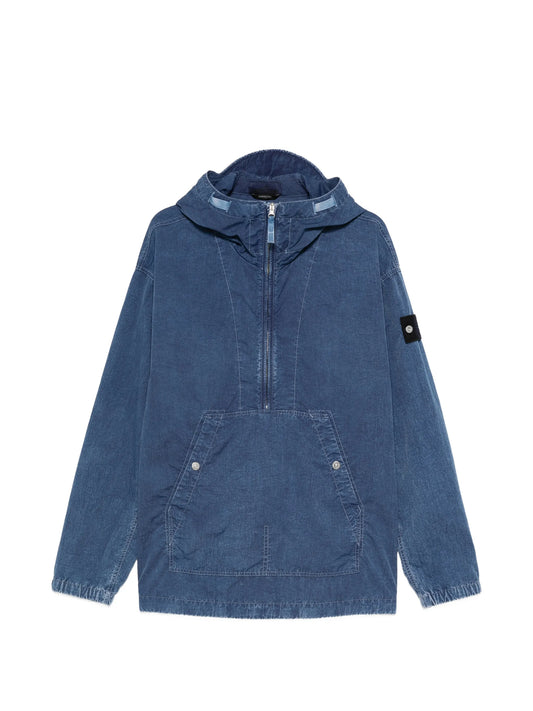 hooded half-zip jacket