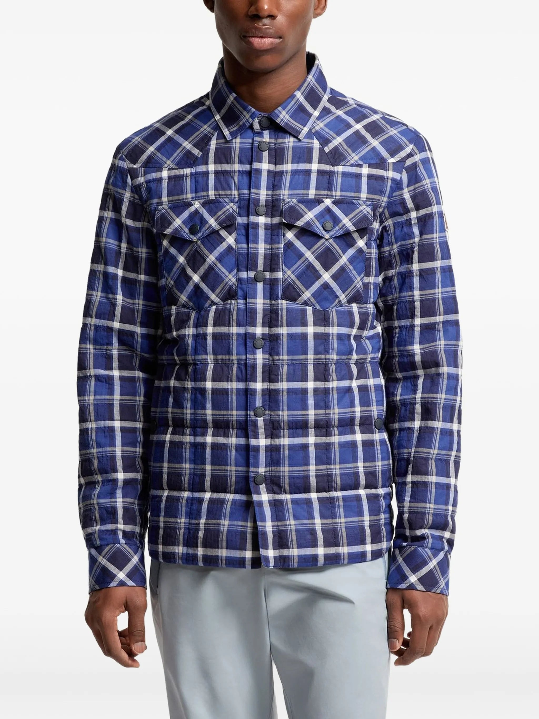 Gelt plaid quilted shirt jacket