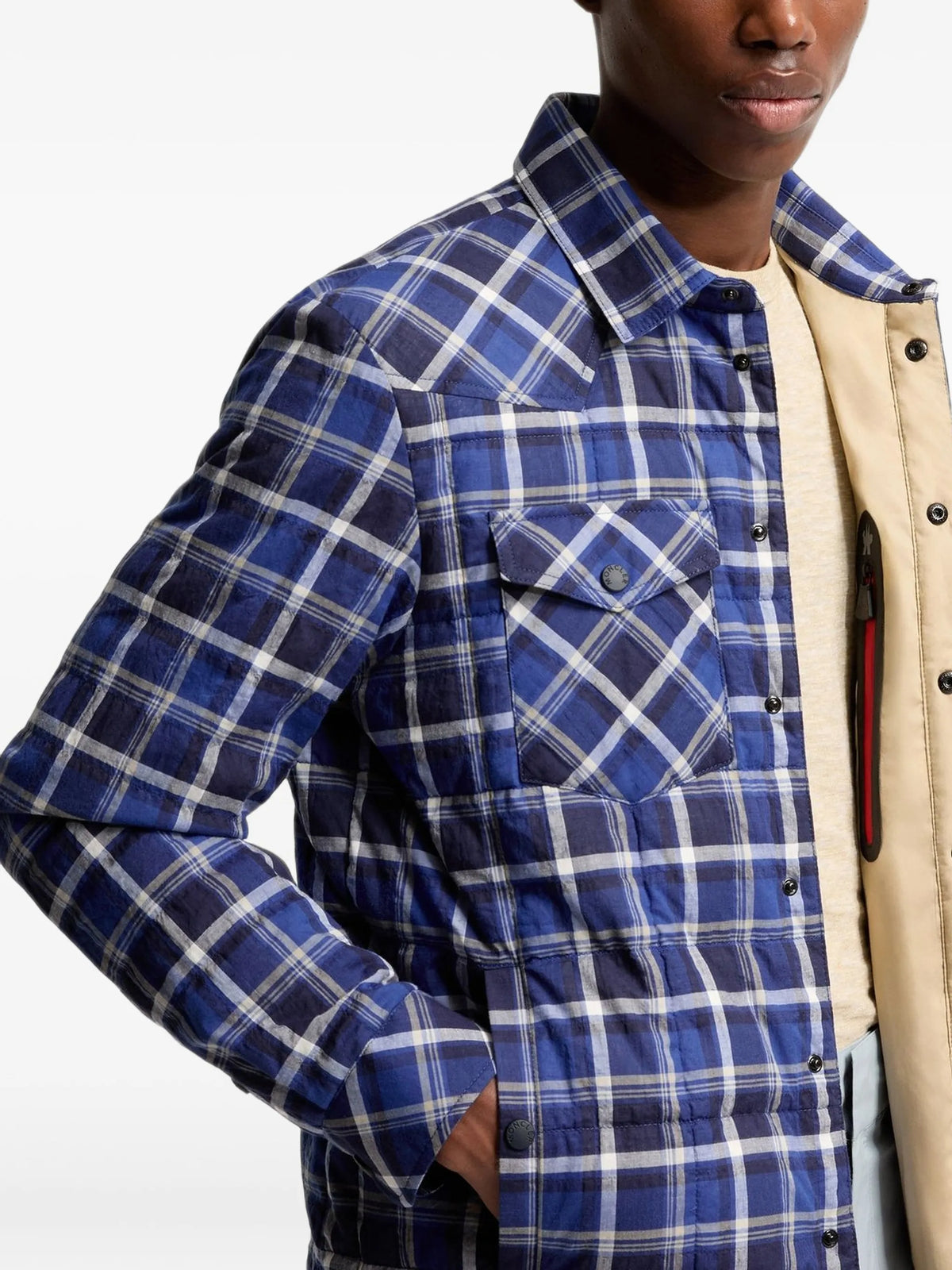 Gelt plaid quilted shirt jacket