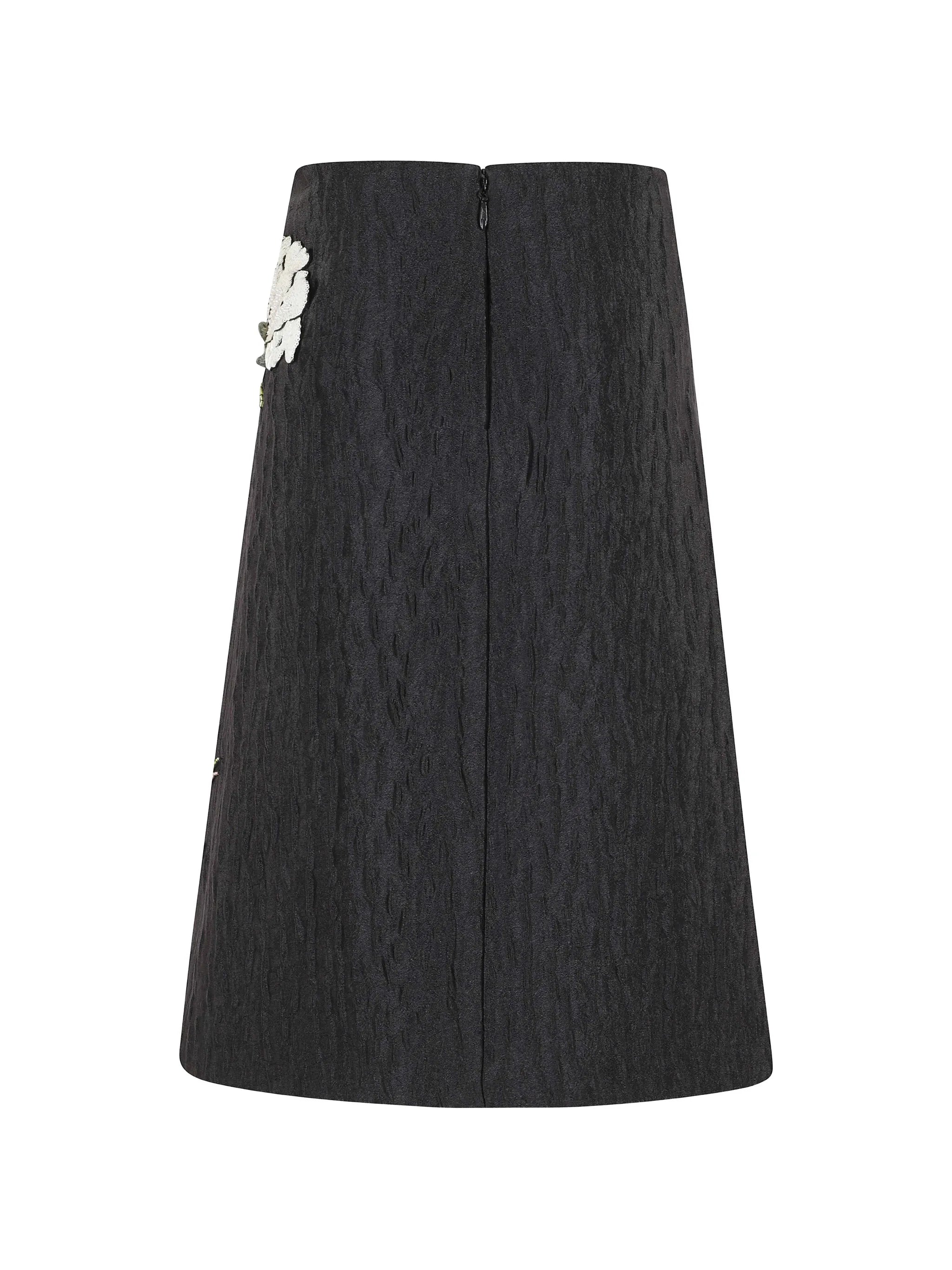 floral embellished midi skirt