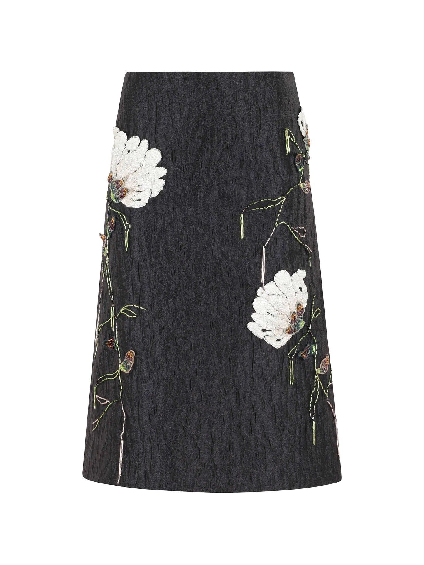 floral embellished midi skirt
