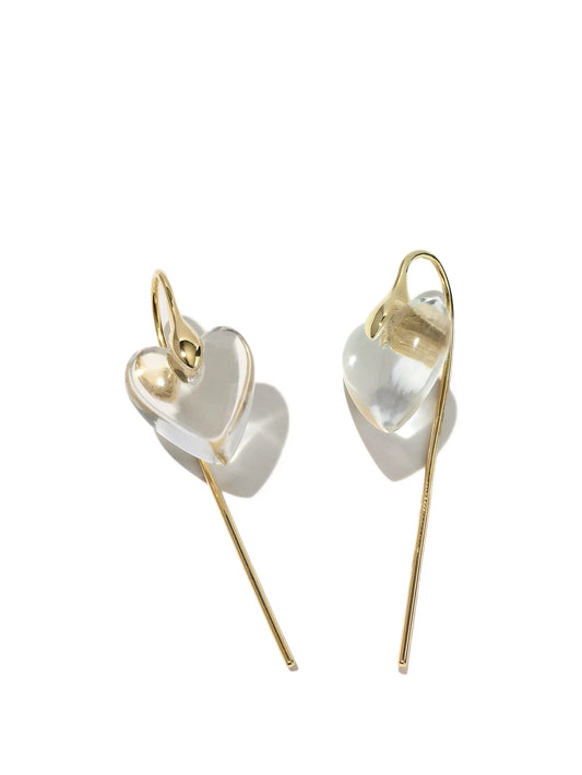 Heart quartz earrings
