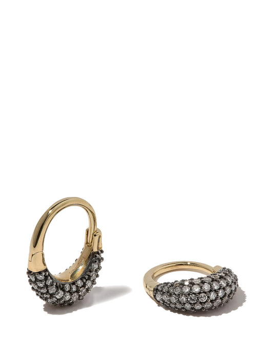 small Midnight diamond hoop earrings