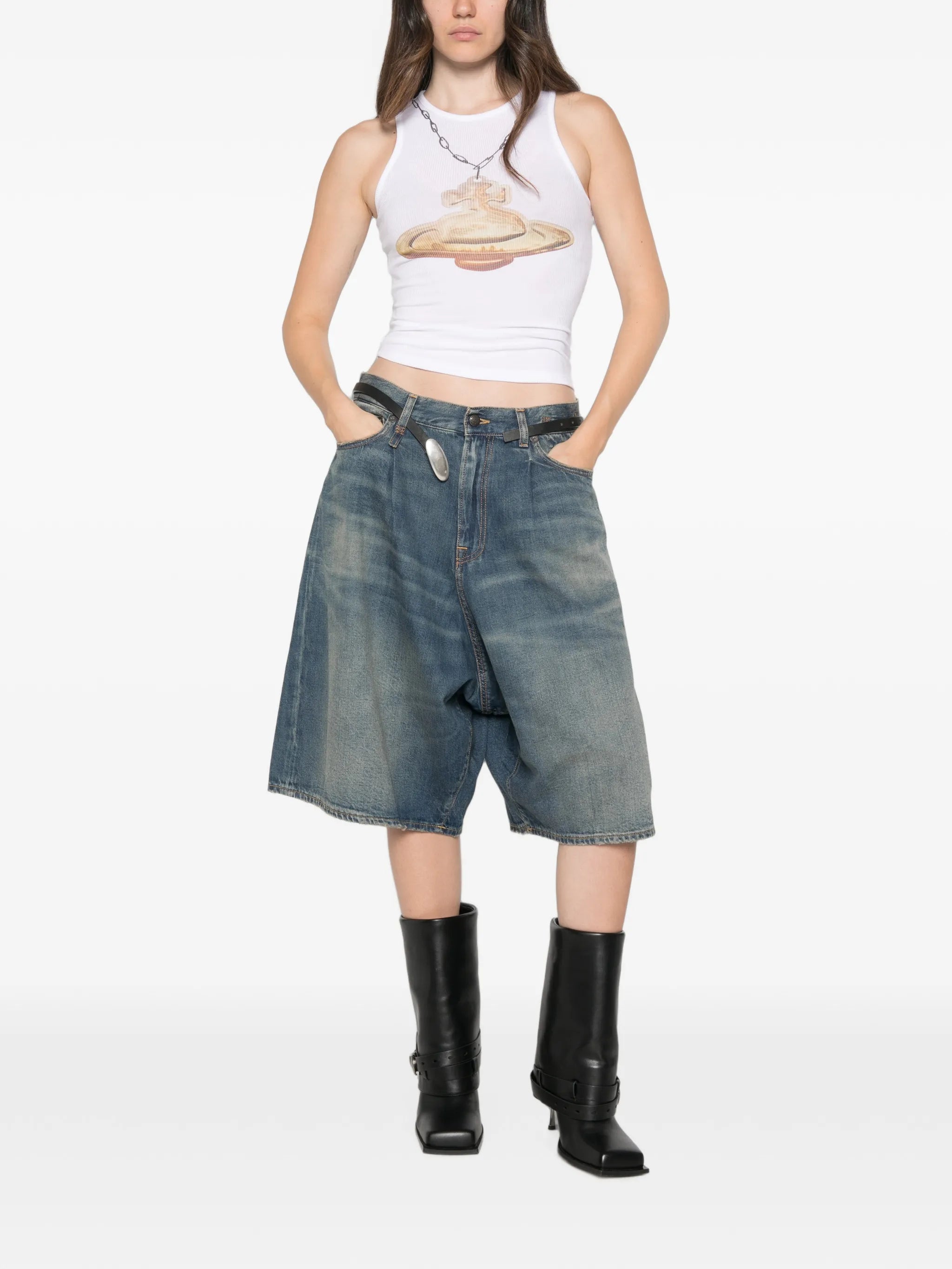 Orb-print ribbed vest