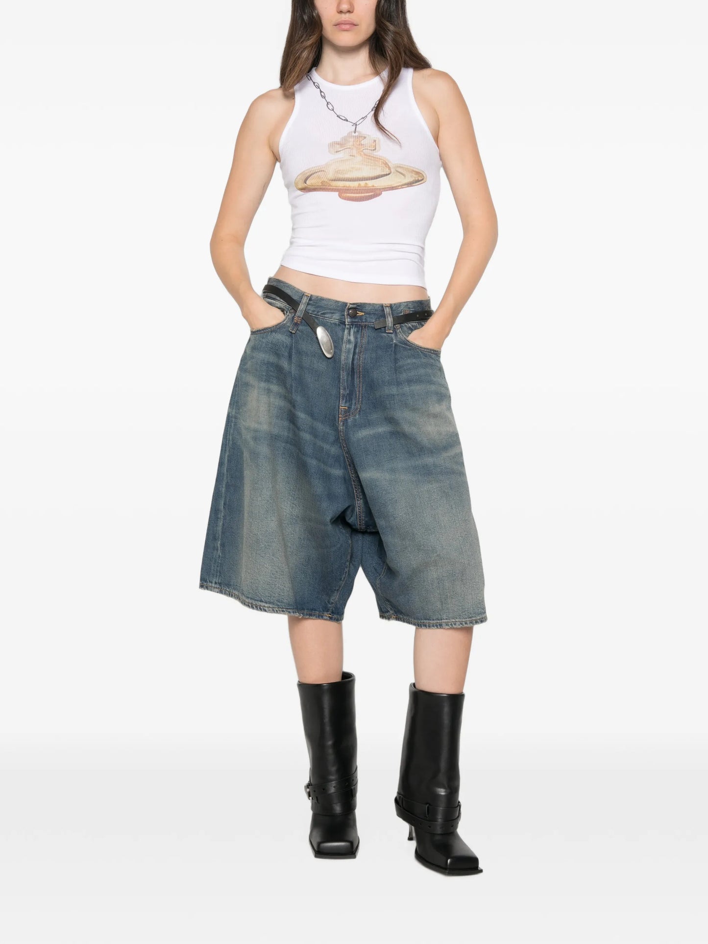 Orb-print ribbed vest