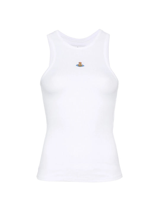 90s orb-embroidered ribbed vest