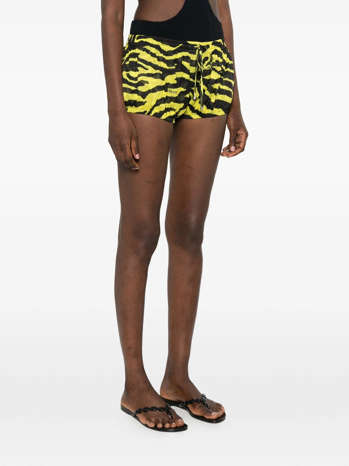 The Attico shorts black yellow