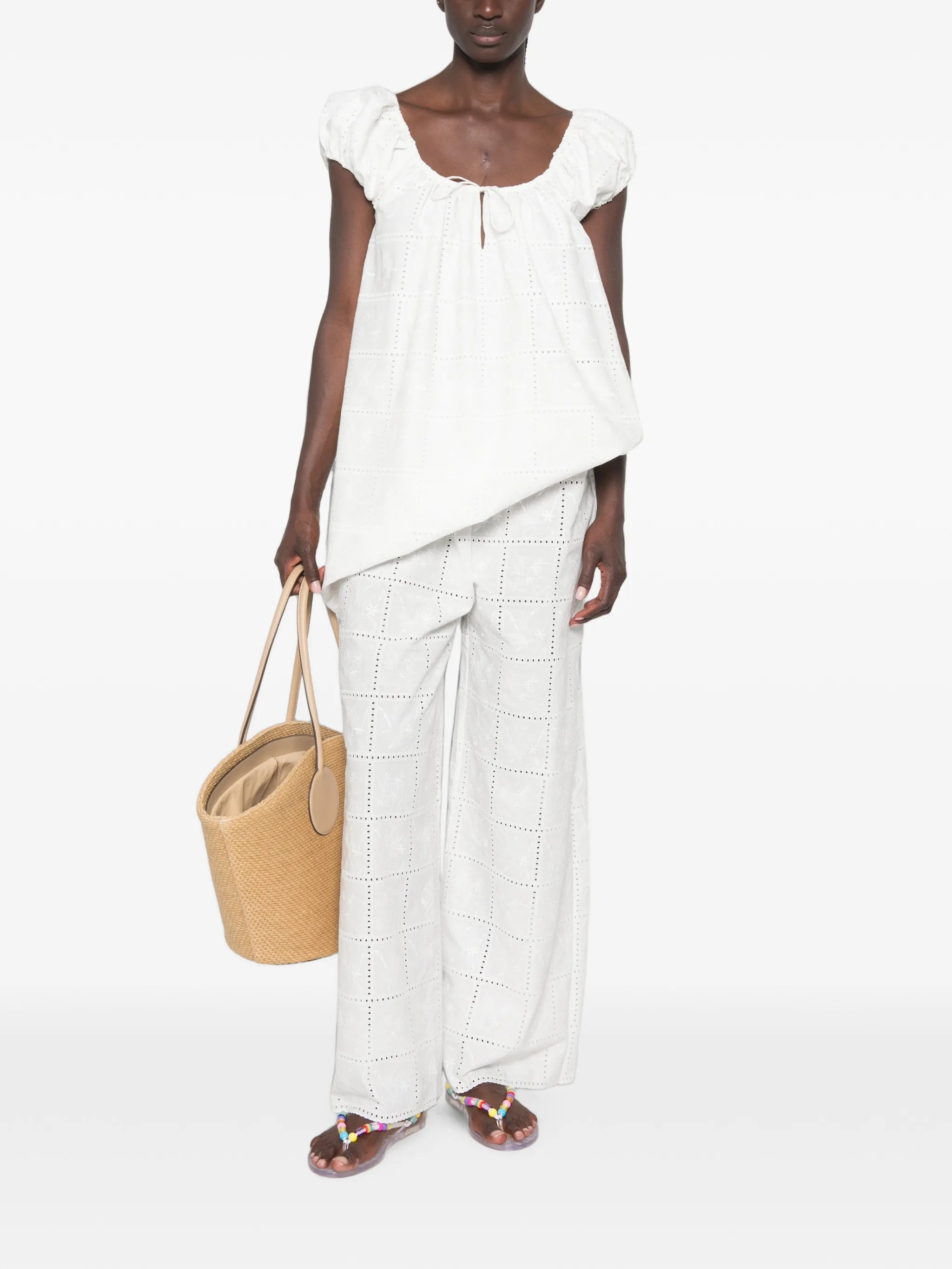 Mora broderie-anglaise trousers