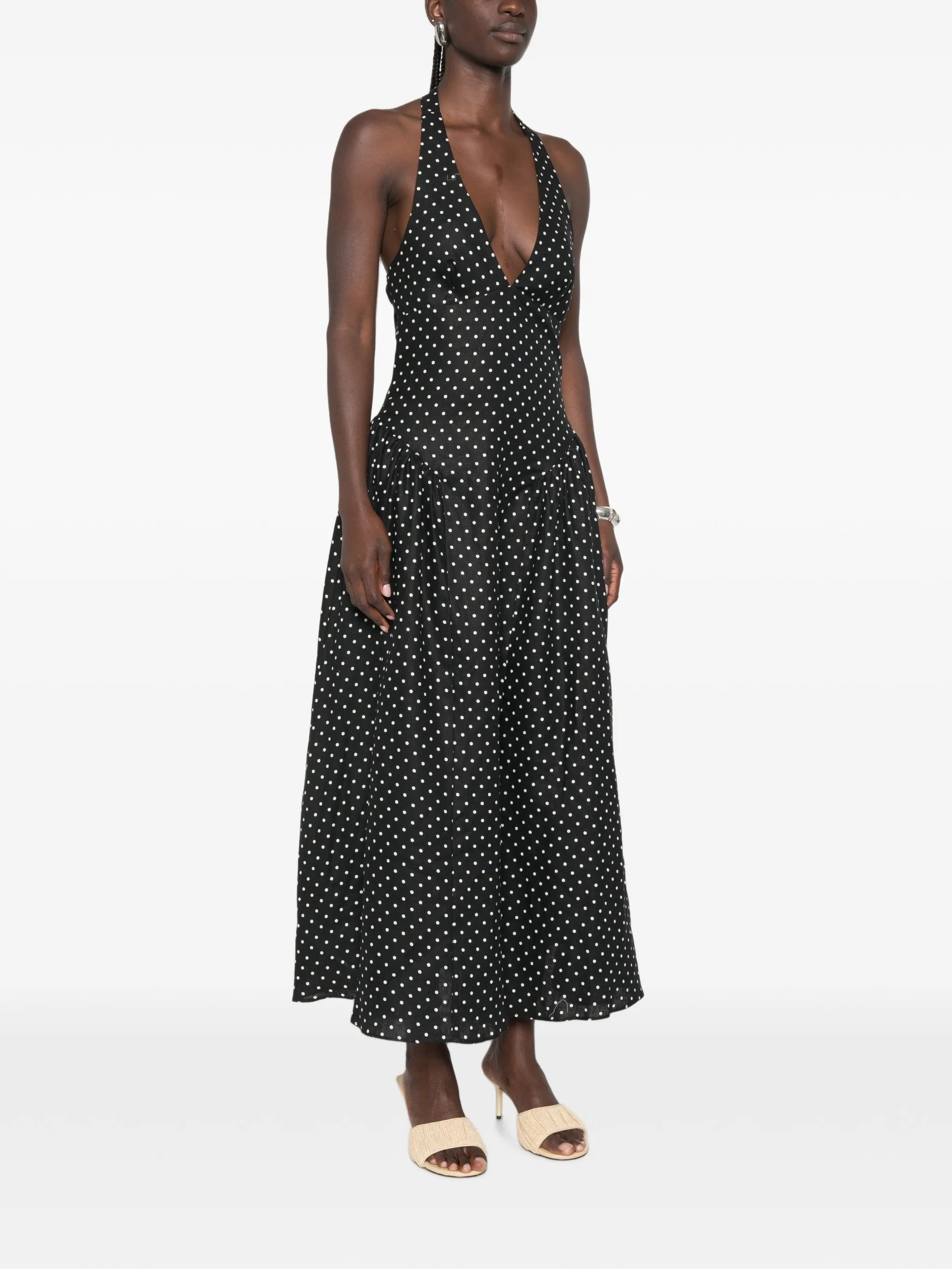 La Cala polka-dot midi dress