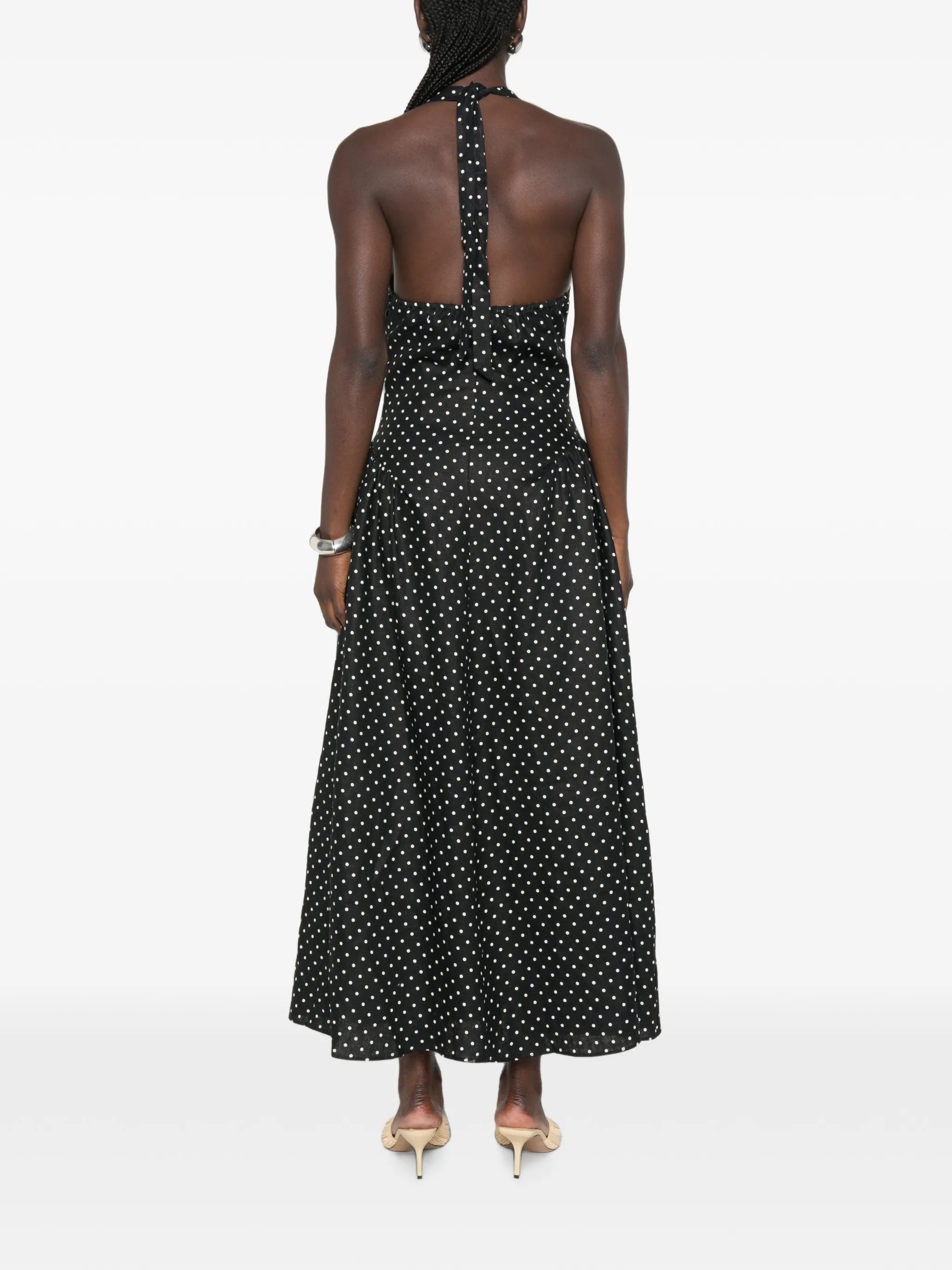 La Cala polka-dot midi dress