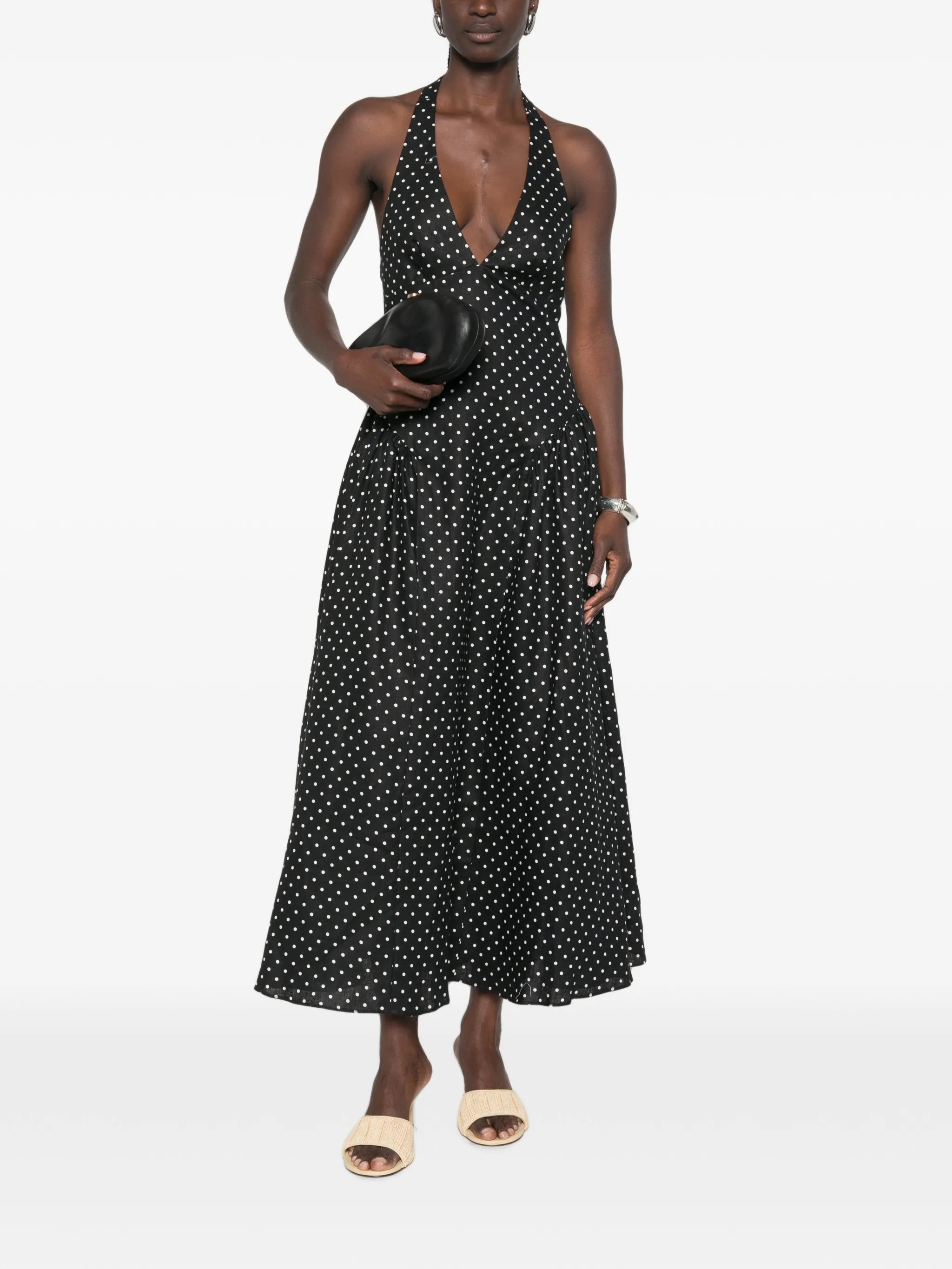 La Cala polka-dot midi dress