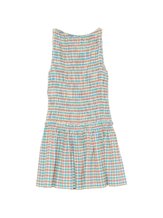 Gala smocked checkered mini dress