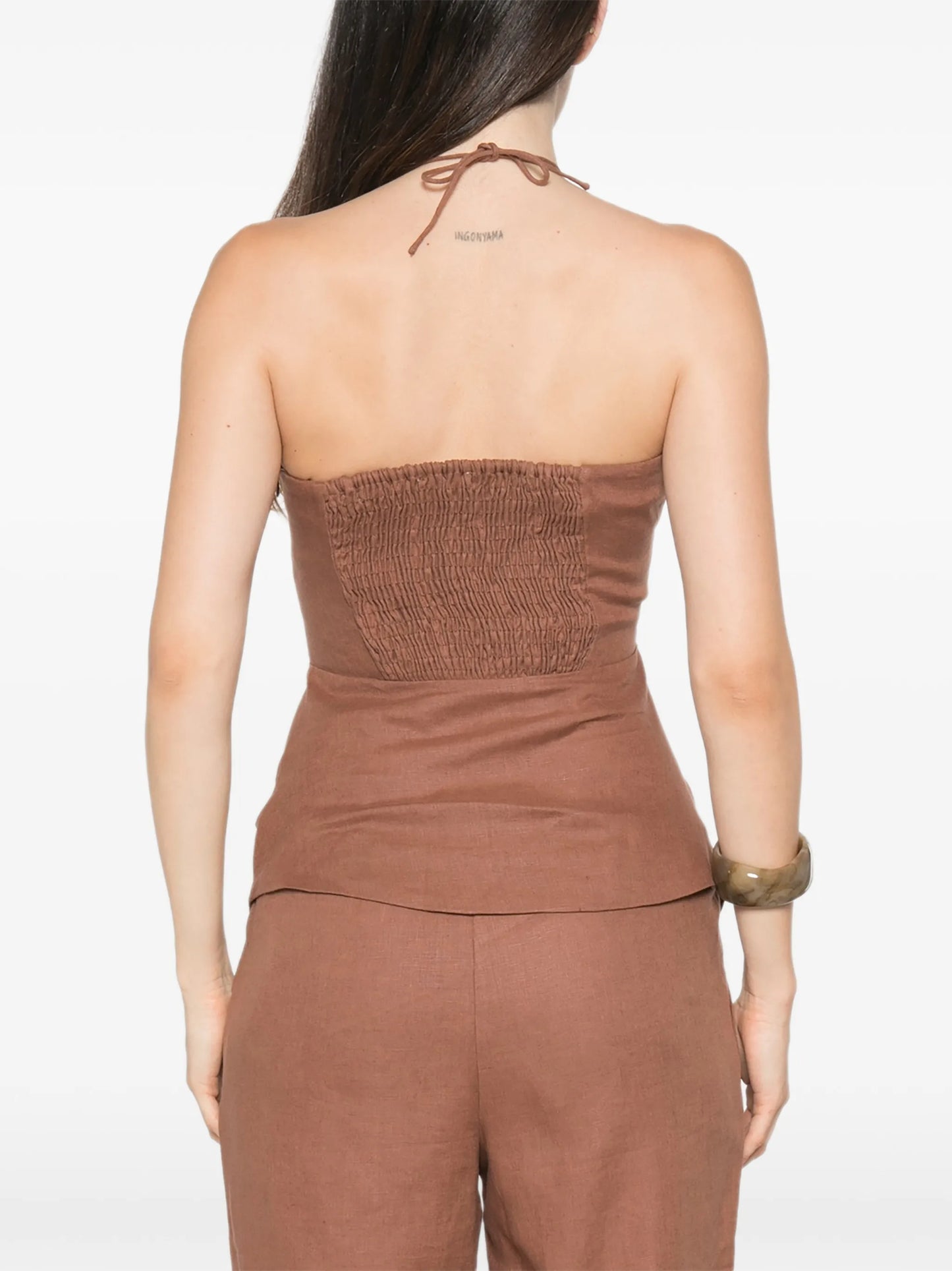 Amaia bead-embellished ruched cami top