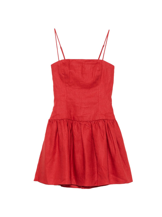 Uma smocked-waist mini dress