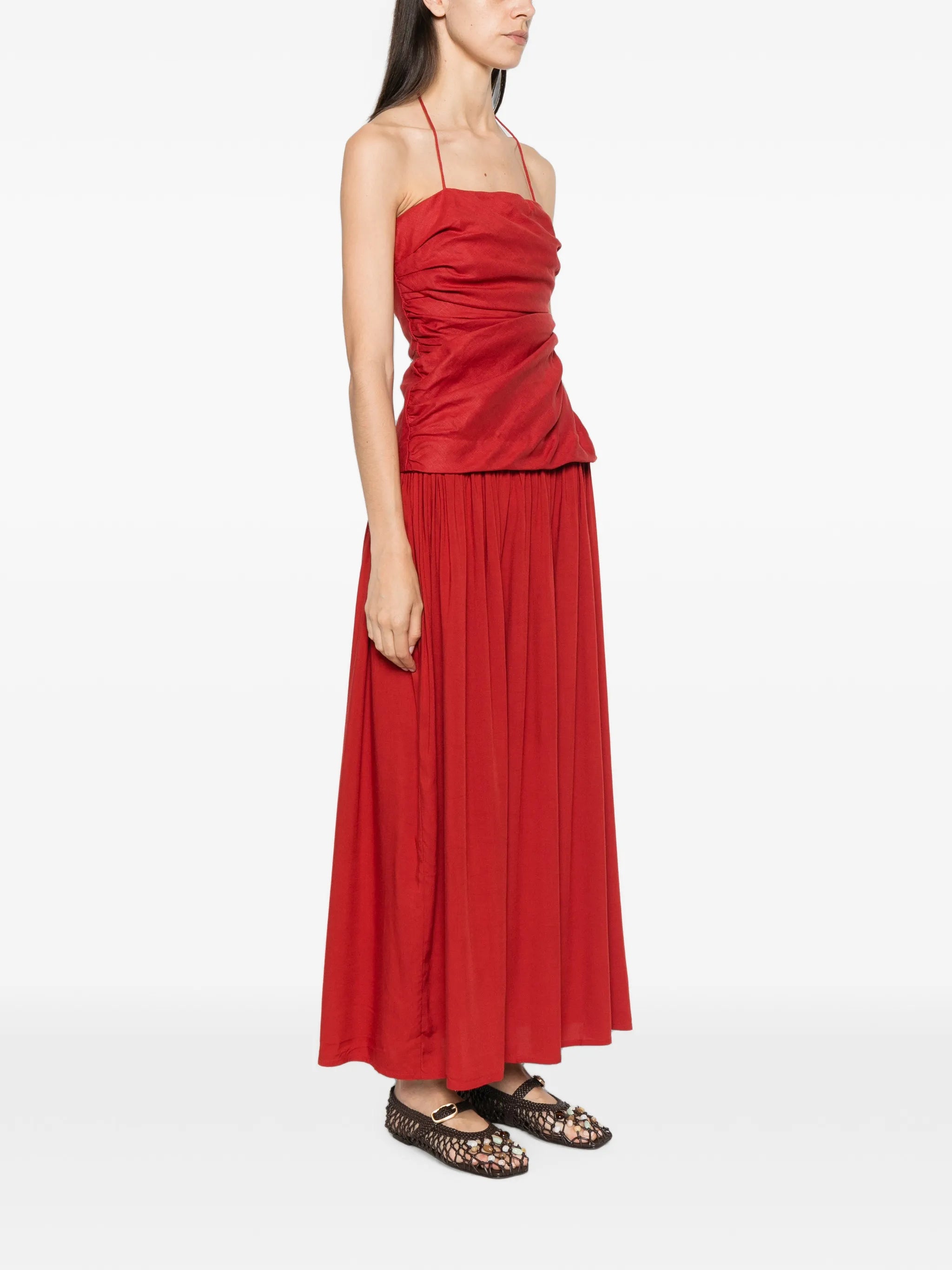 Notte ruched-bodice maxi dress