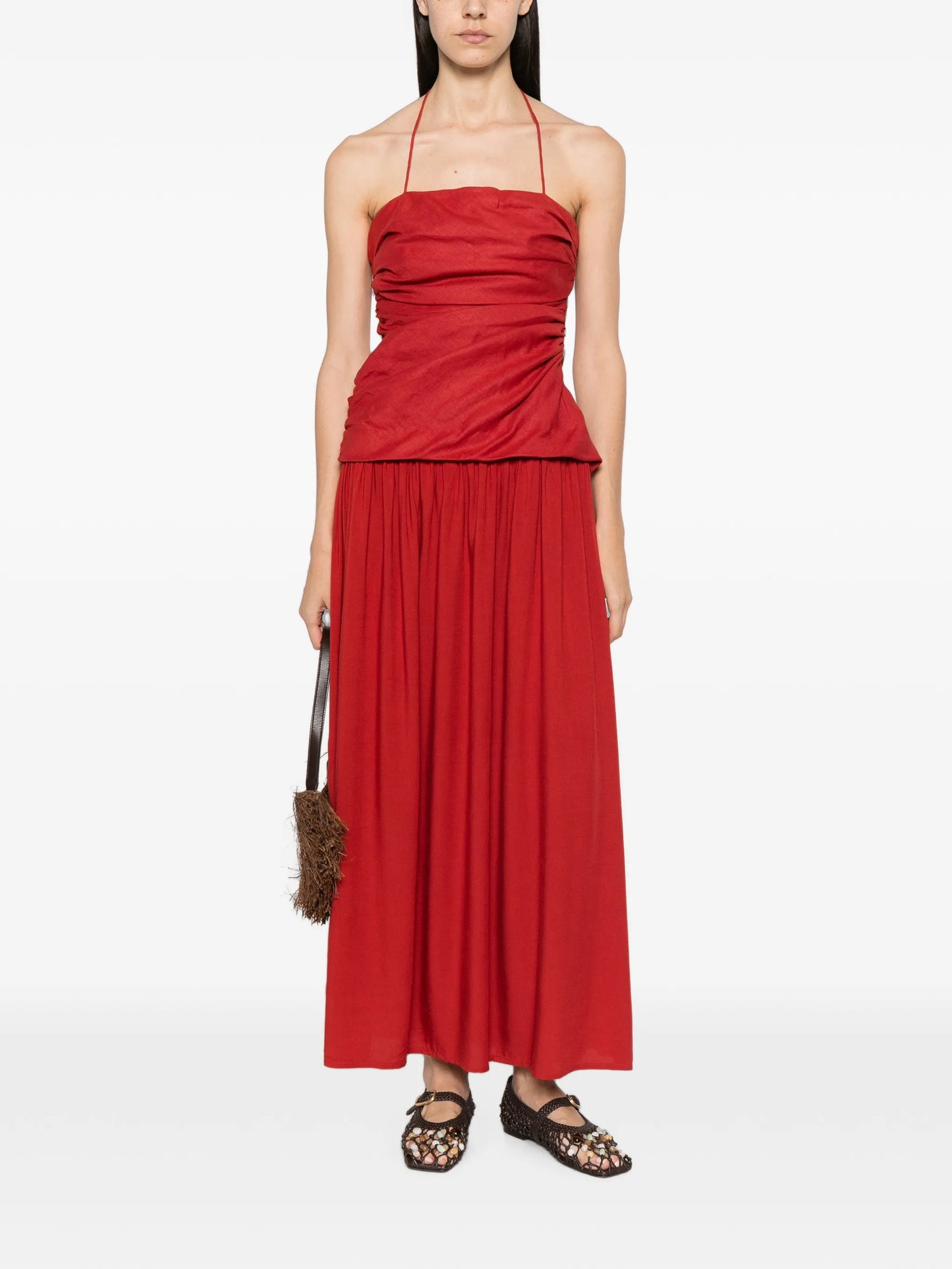 Notte ruched-bodice maxi dress