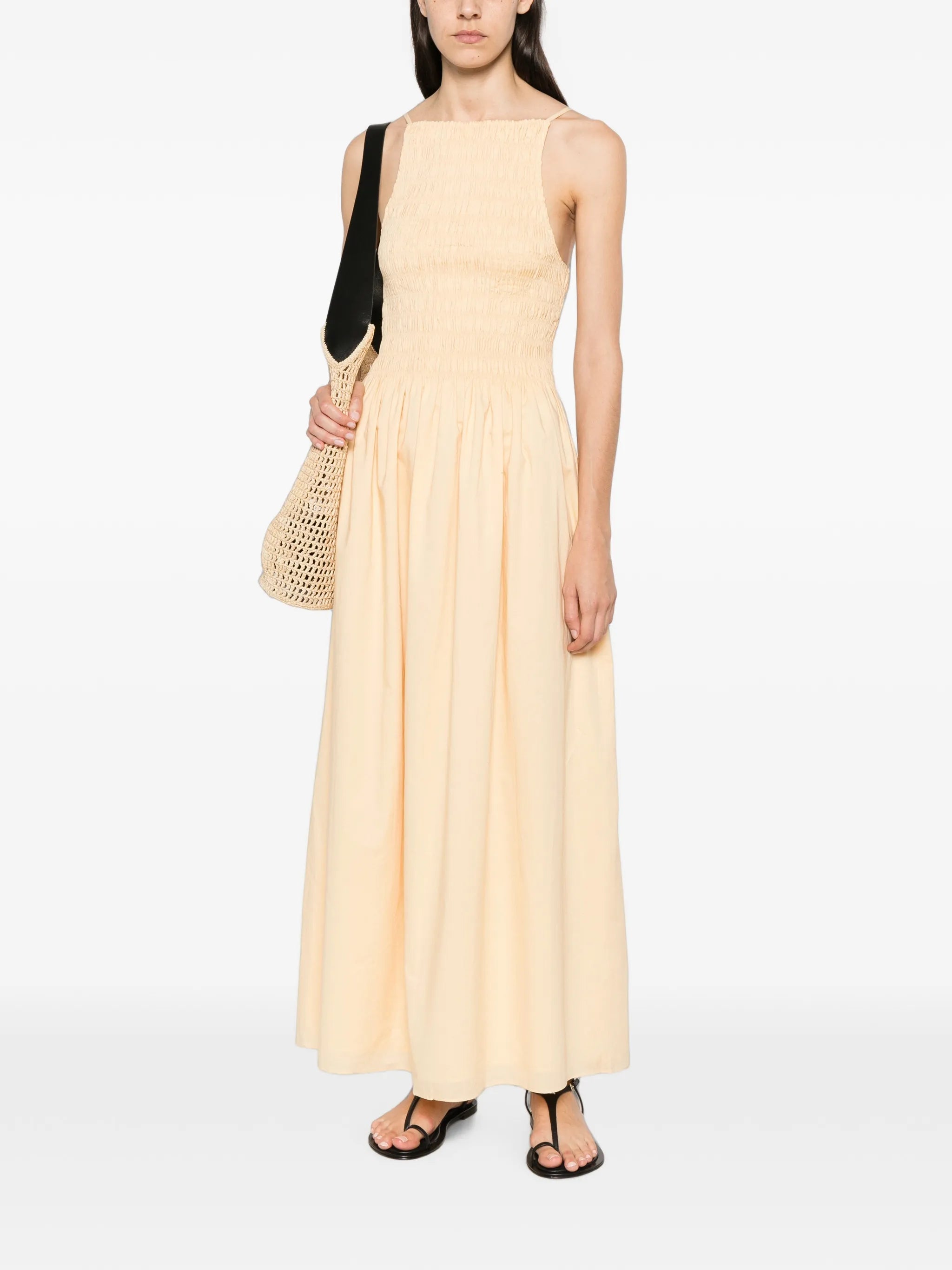 Laia shirred-bodice maxi dress
