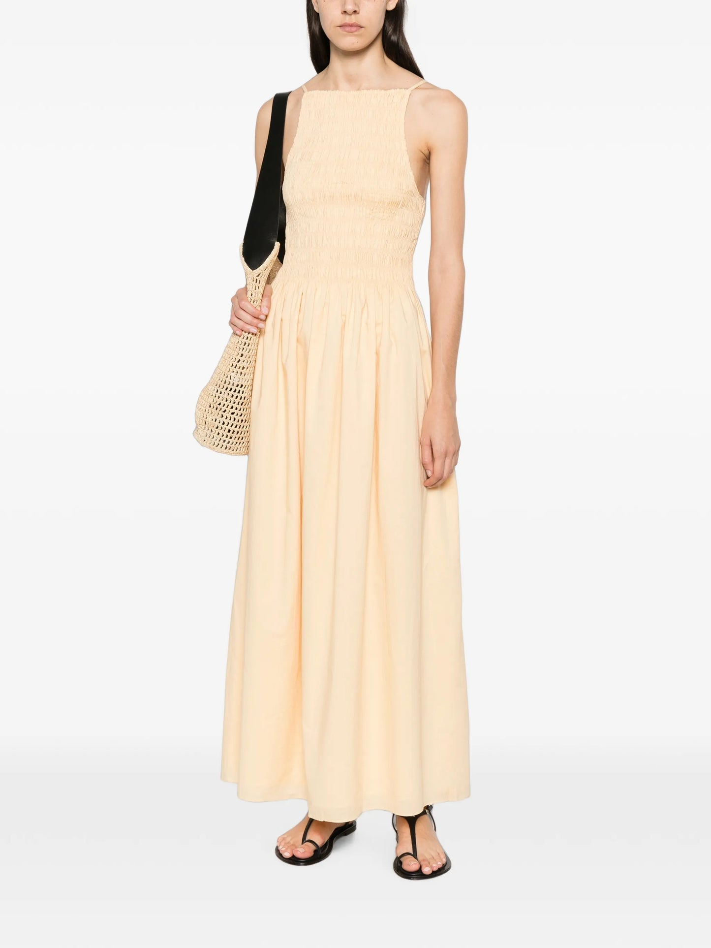 Laia shirred-bodice maxi dress