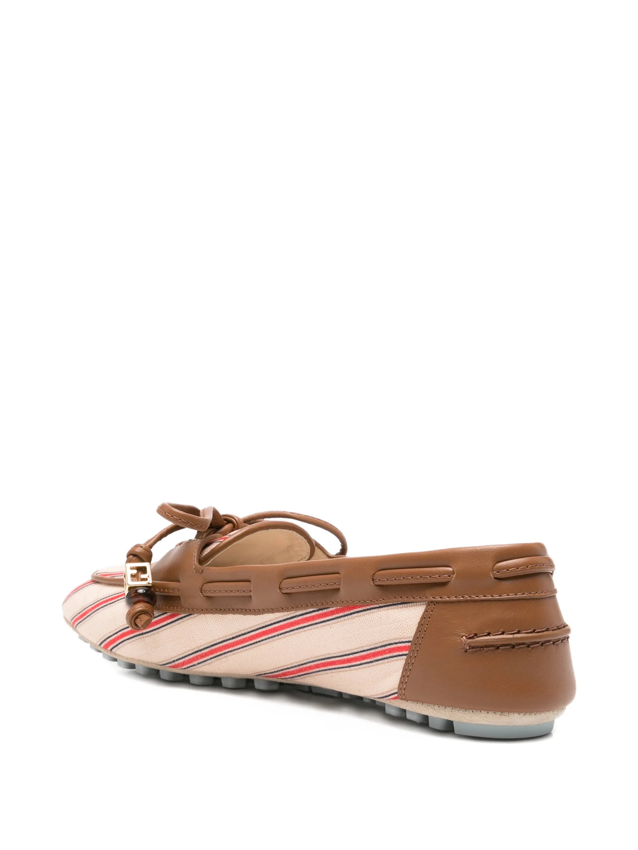 striped leather-trim loafers