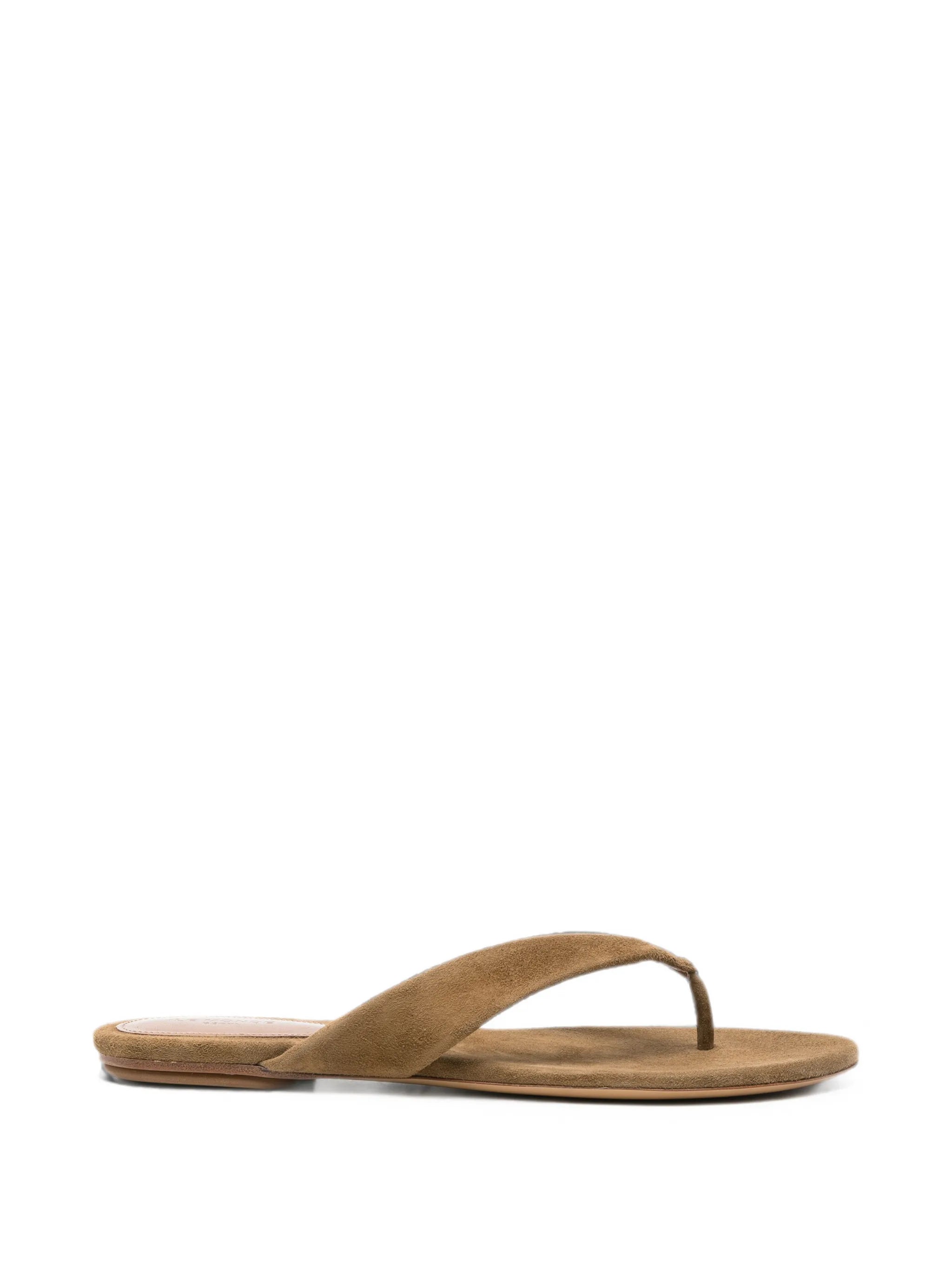 suede thong flat sandals