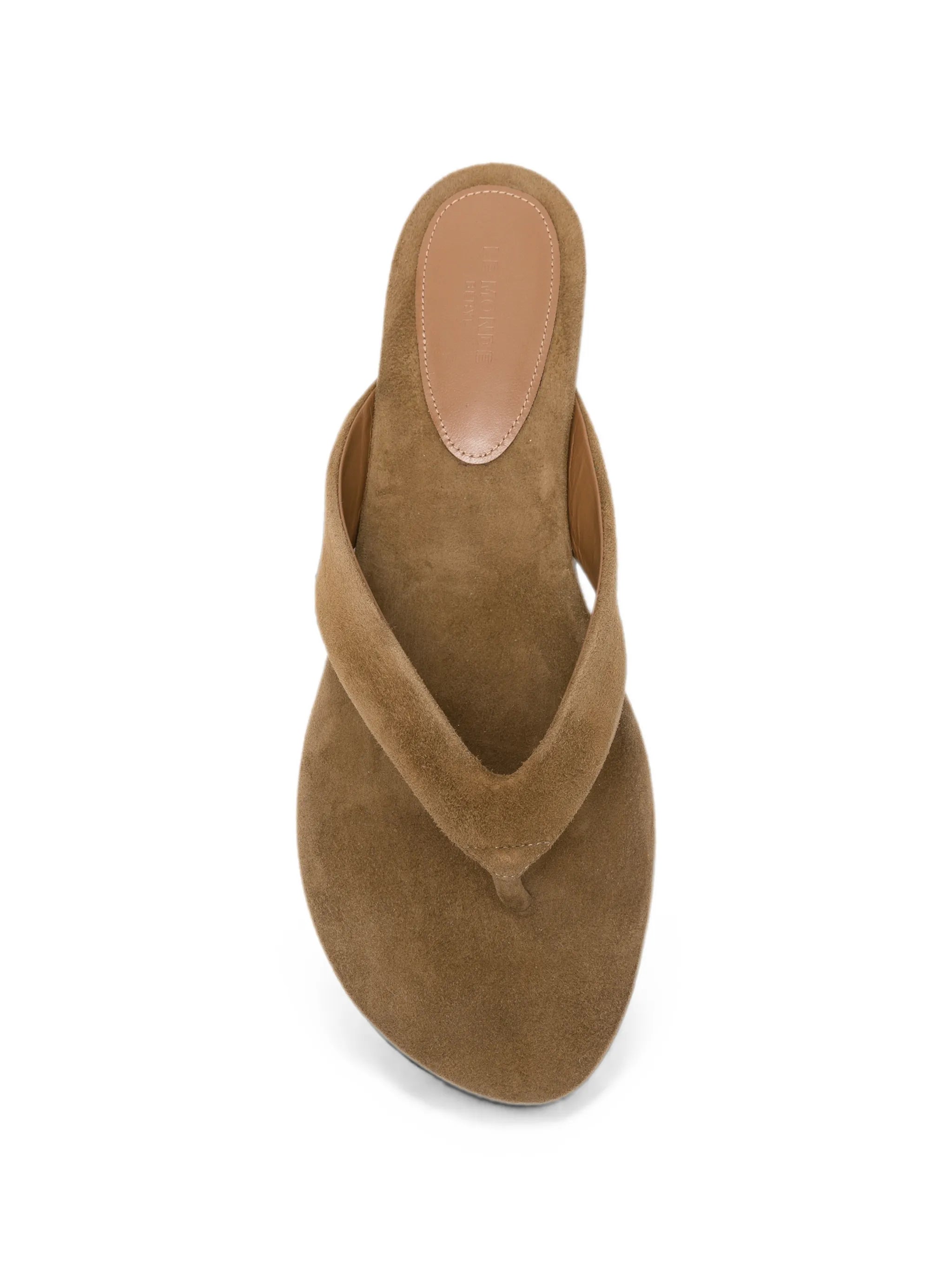 suede thong flat sandals