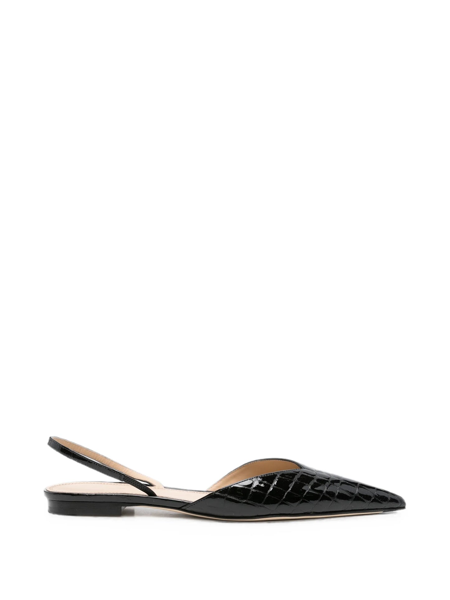 Victoria Angle croc-effect slingback pumps