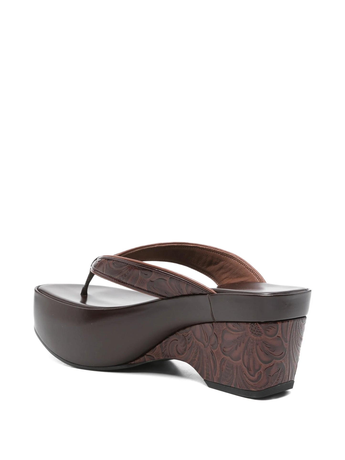 floral-pattern wedge sandals