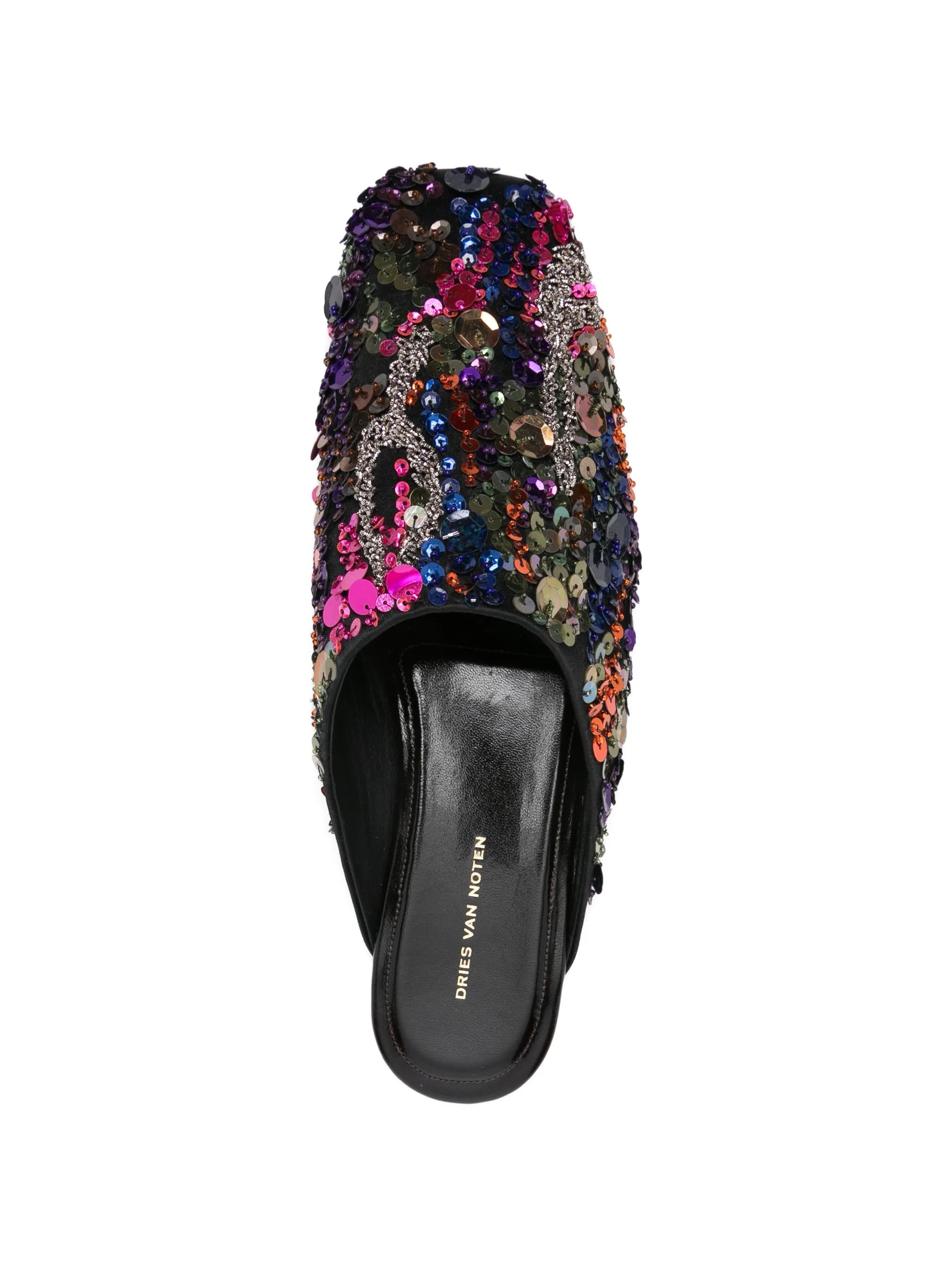 embellished flat mules