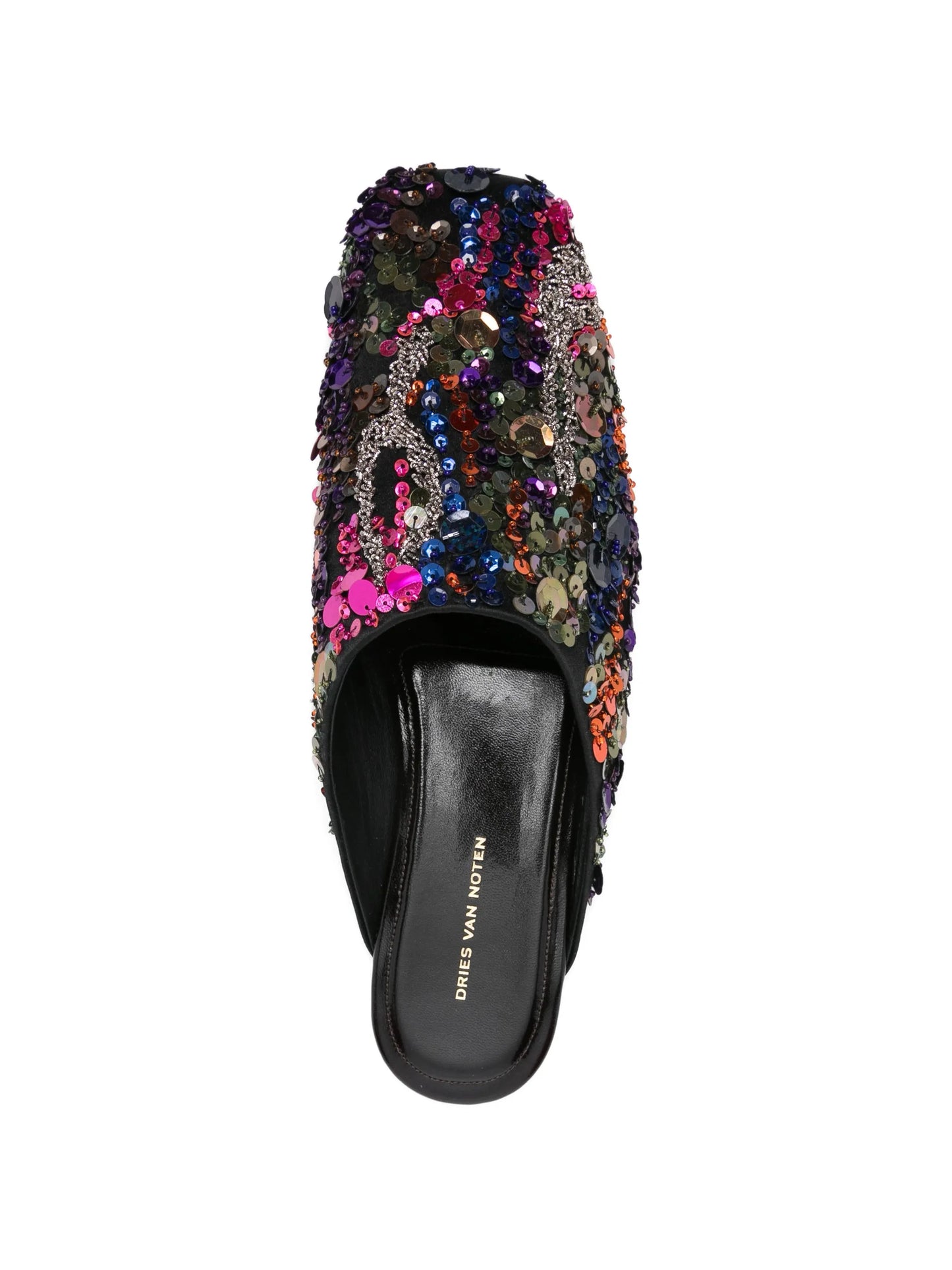 embellished flat mules