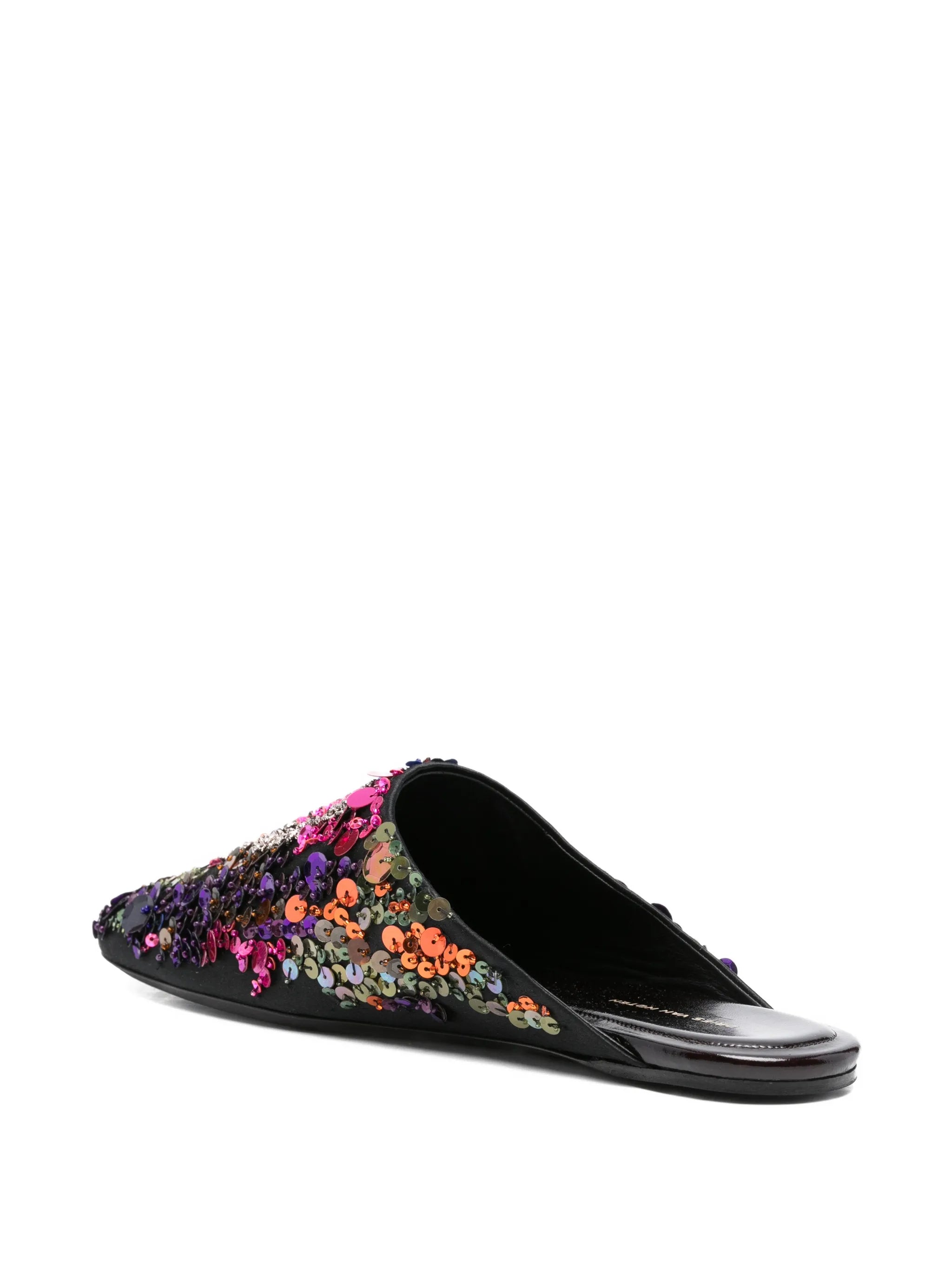 embellished flat mules