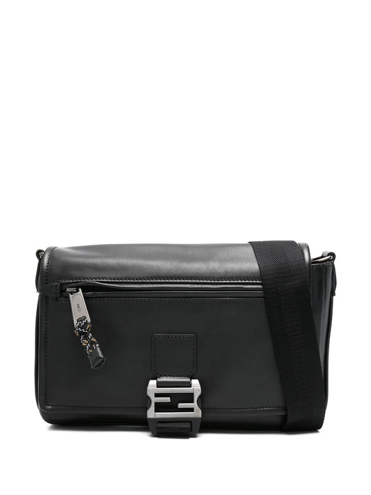 Flux buckle leather messenger bag