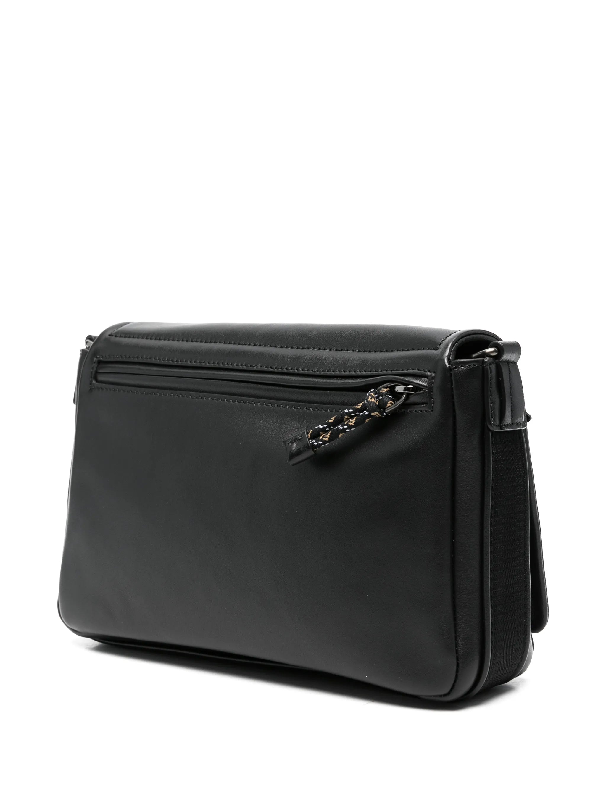 Flux buckle leather messenger bag