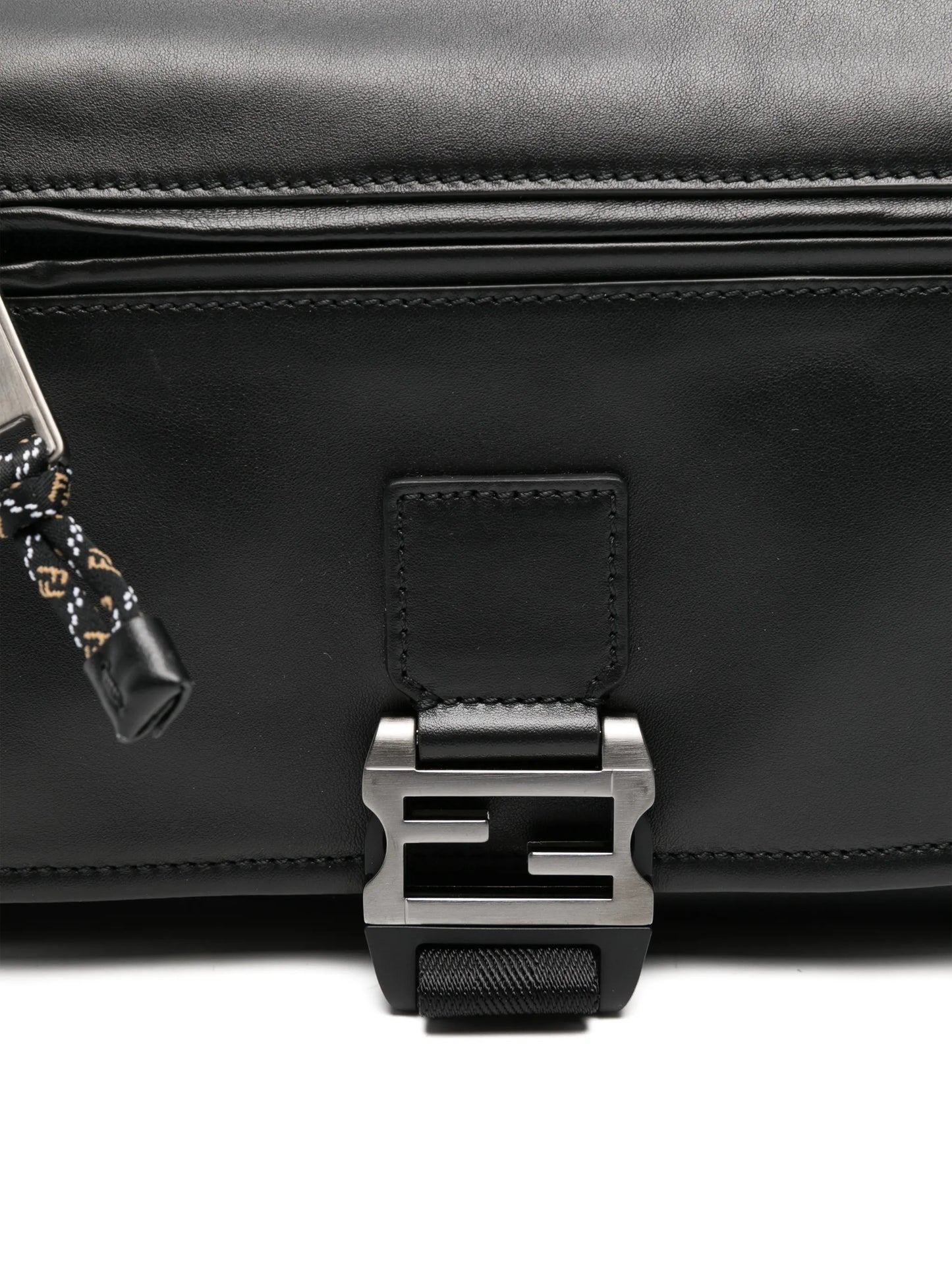 Flux buckle leather messenger bag
