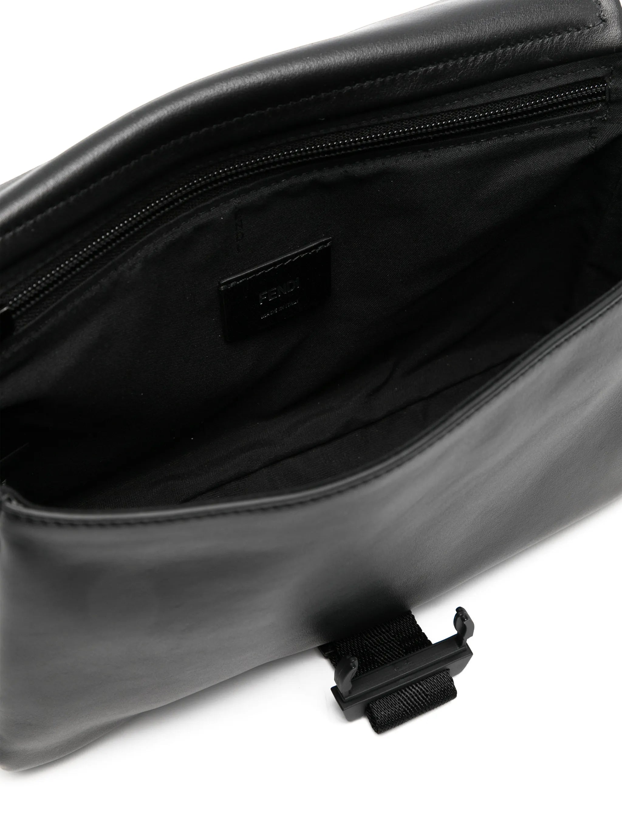 Flux buckle leather messenger bag