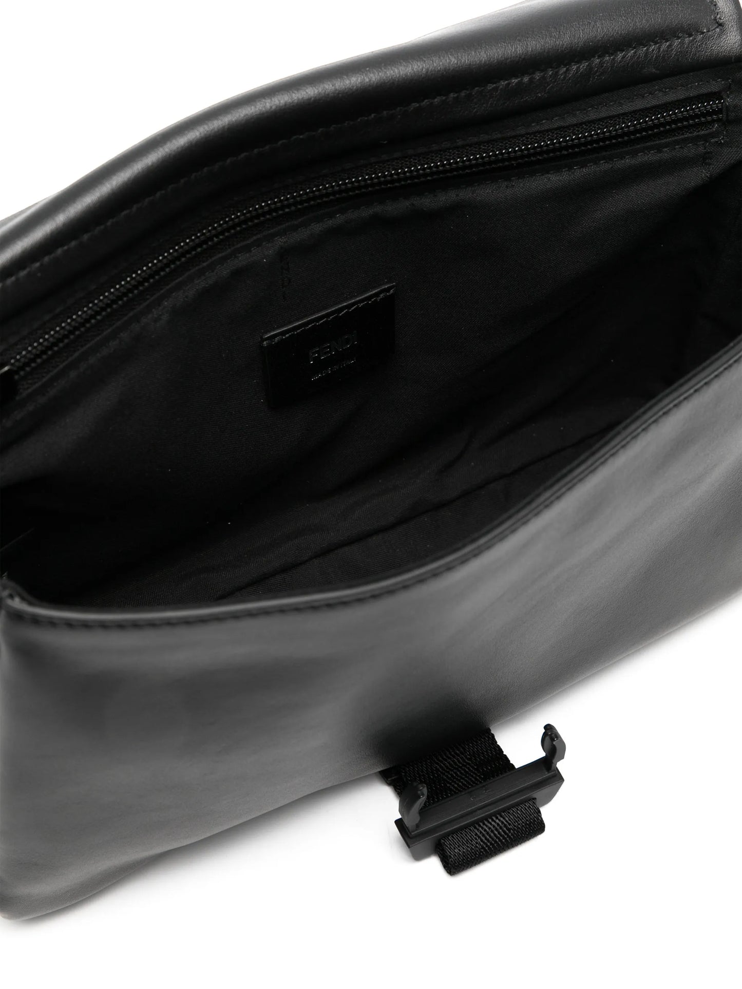 Flux buckle leather messenger bag