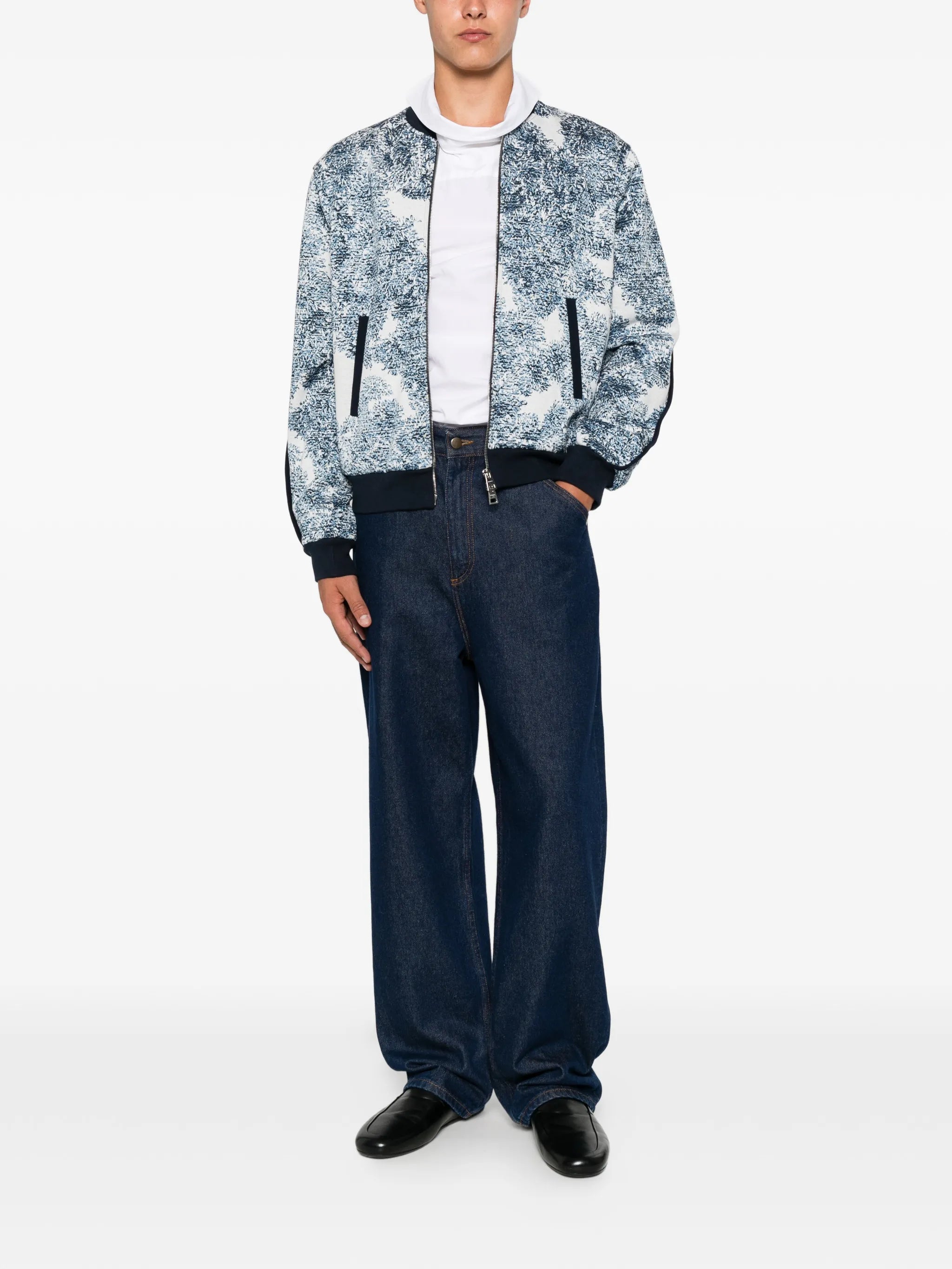 zip-fastening bomber jacket