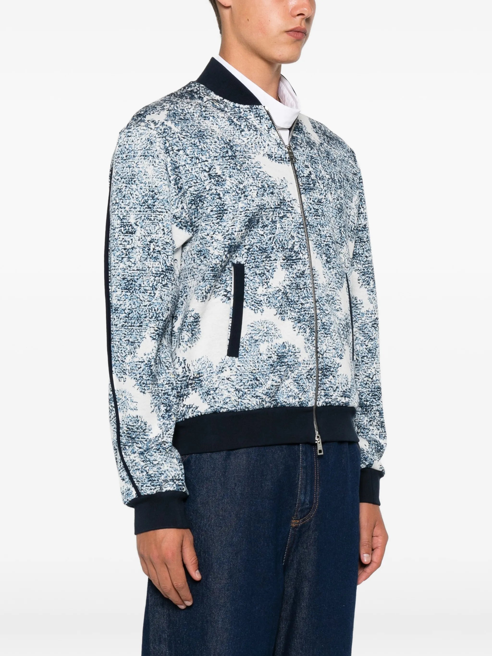 zip-fastening bomber jacket