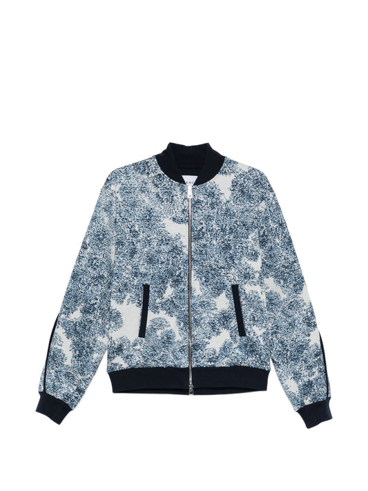 couture seam blouson in cotton with pompom print