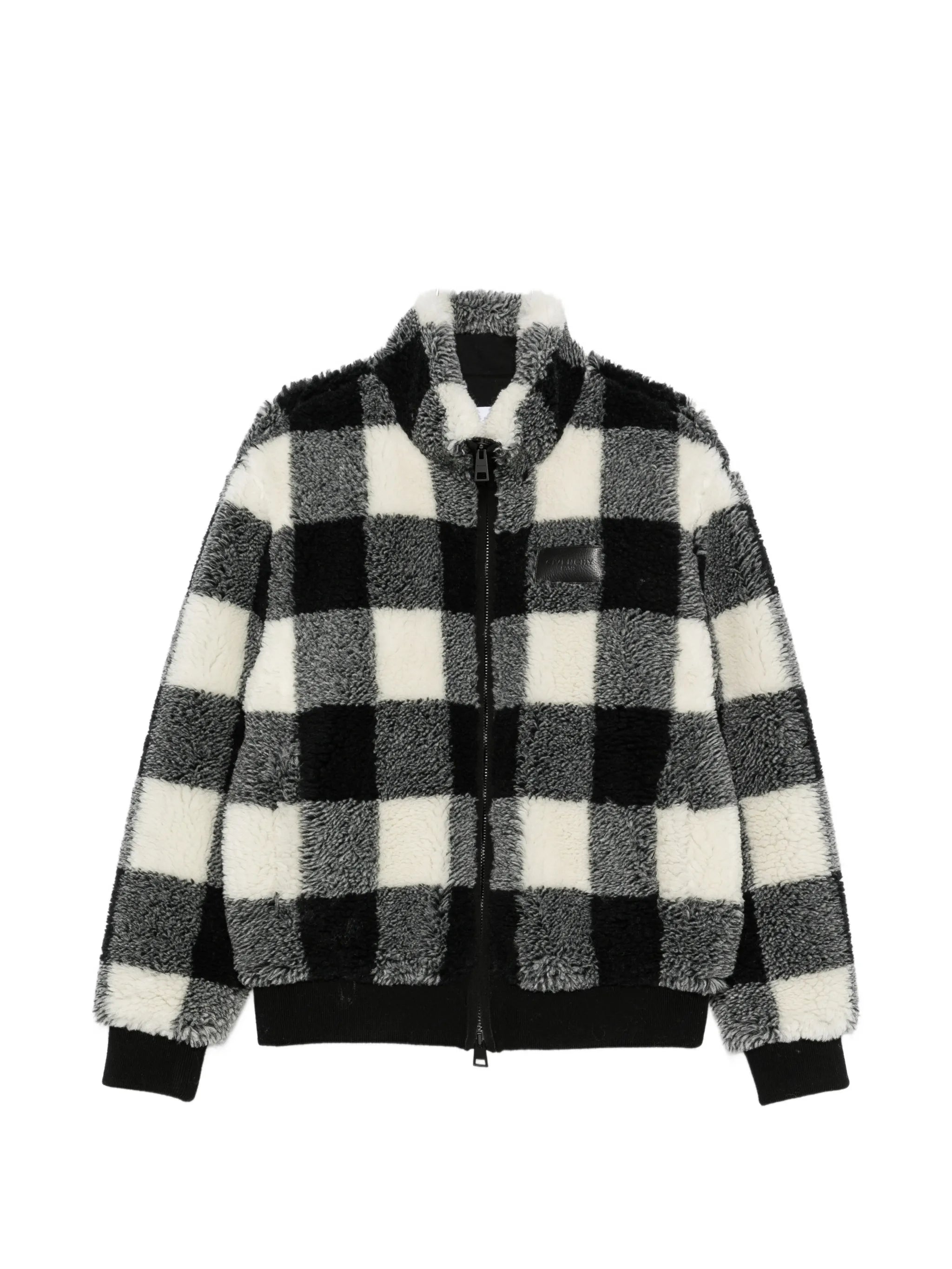 checked fleece jacket