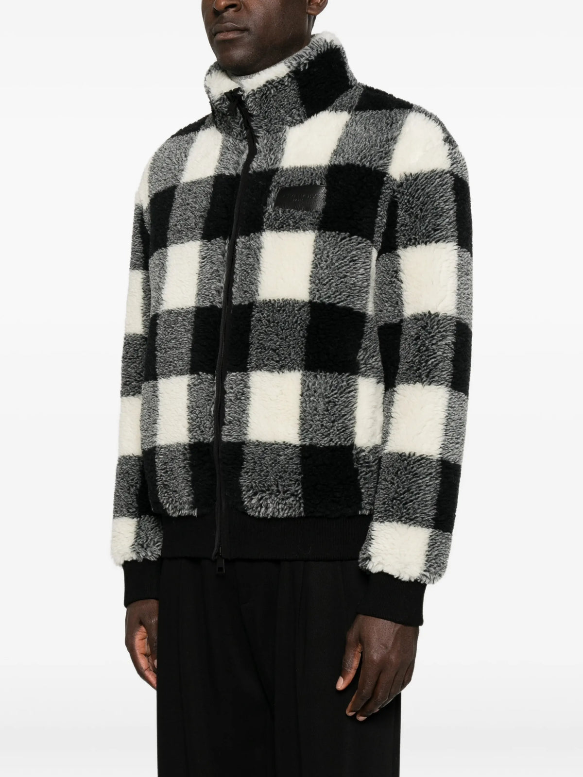 checked fleece jacket