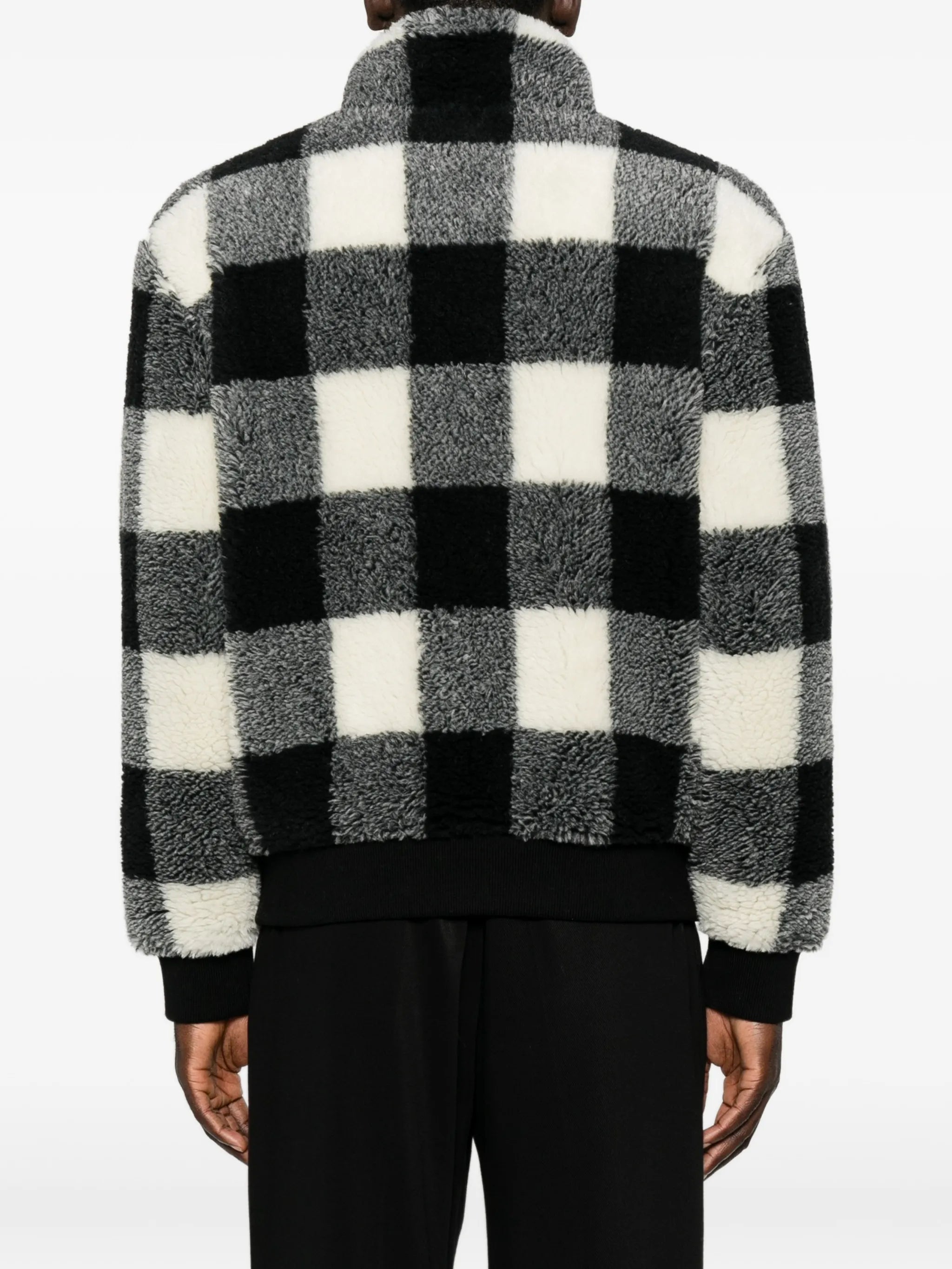 checked fleece jacket