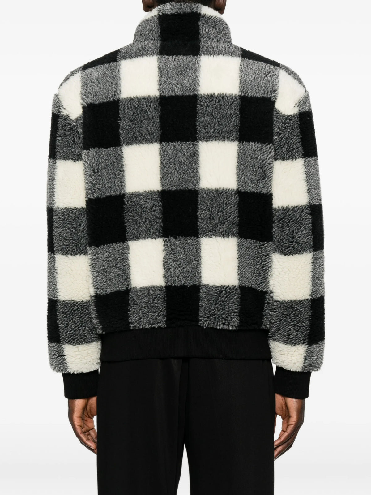 checked fleece jacket
