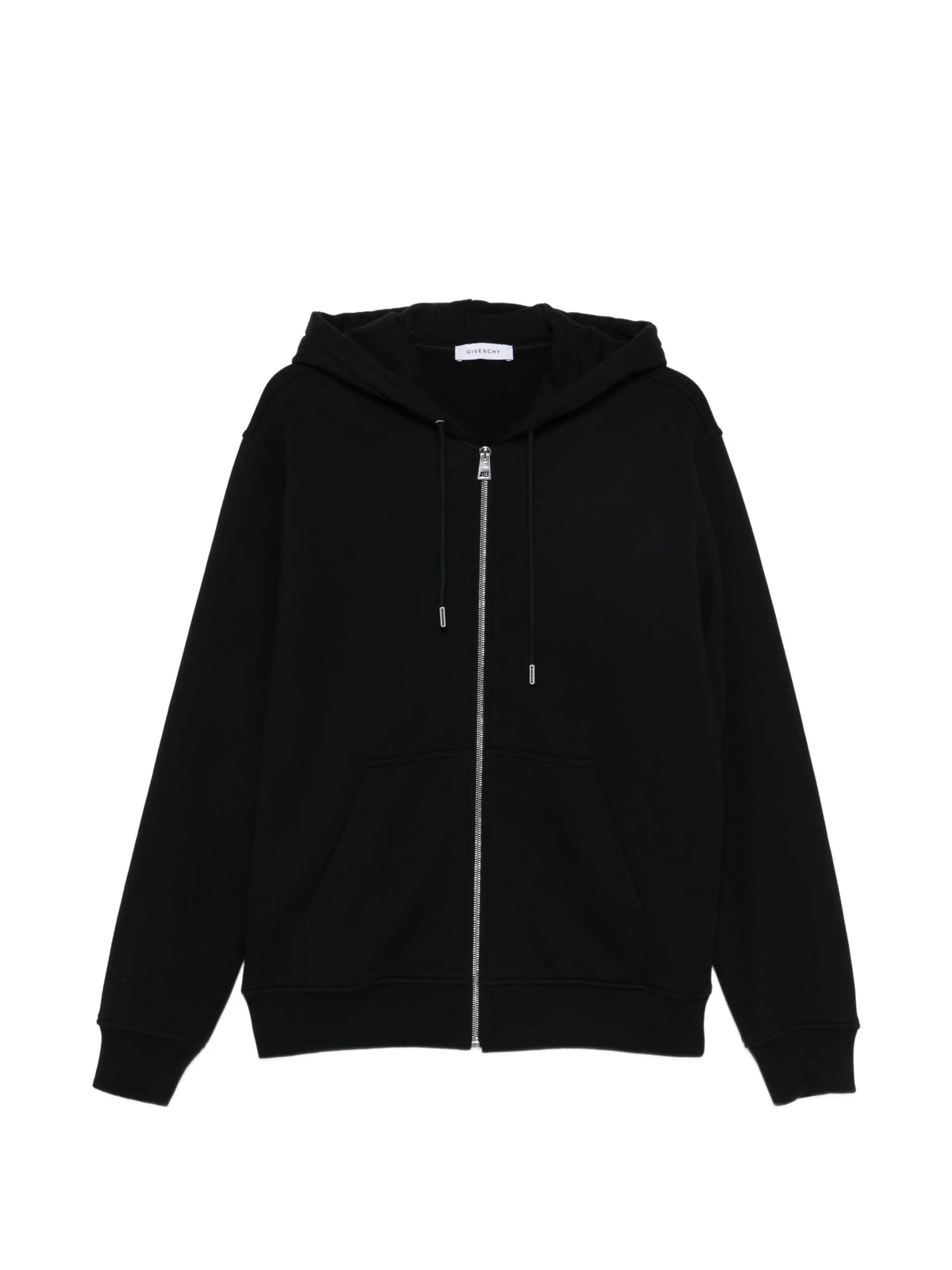 zipped hoodie in fleece with photographic negative print