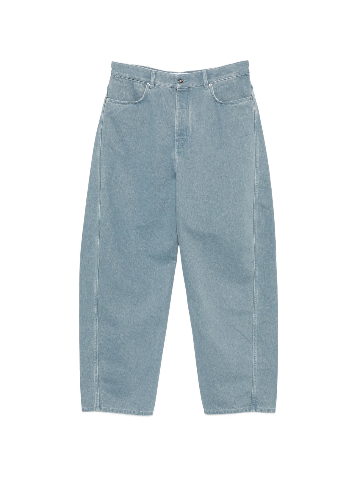 couture seam jeans with striped reverse