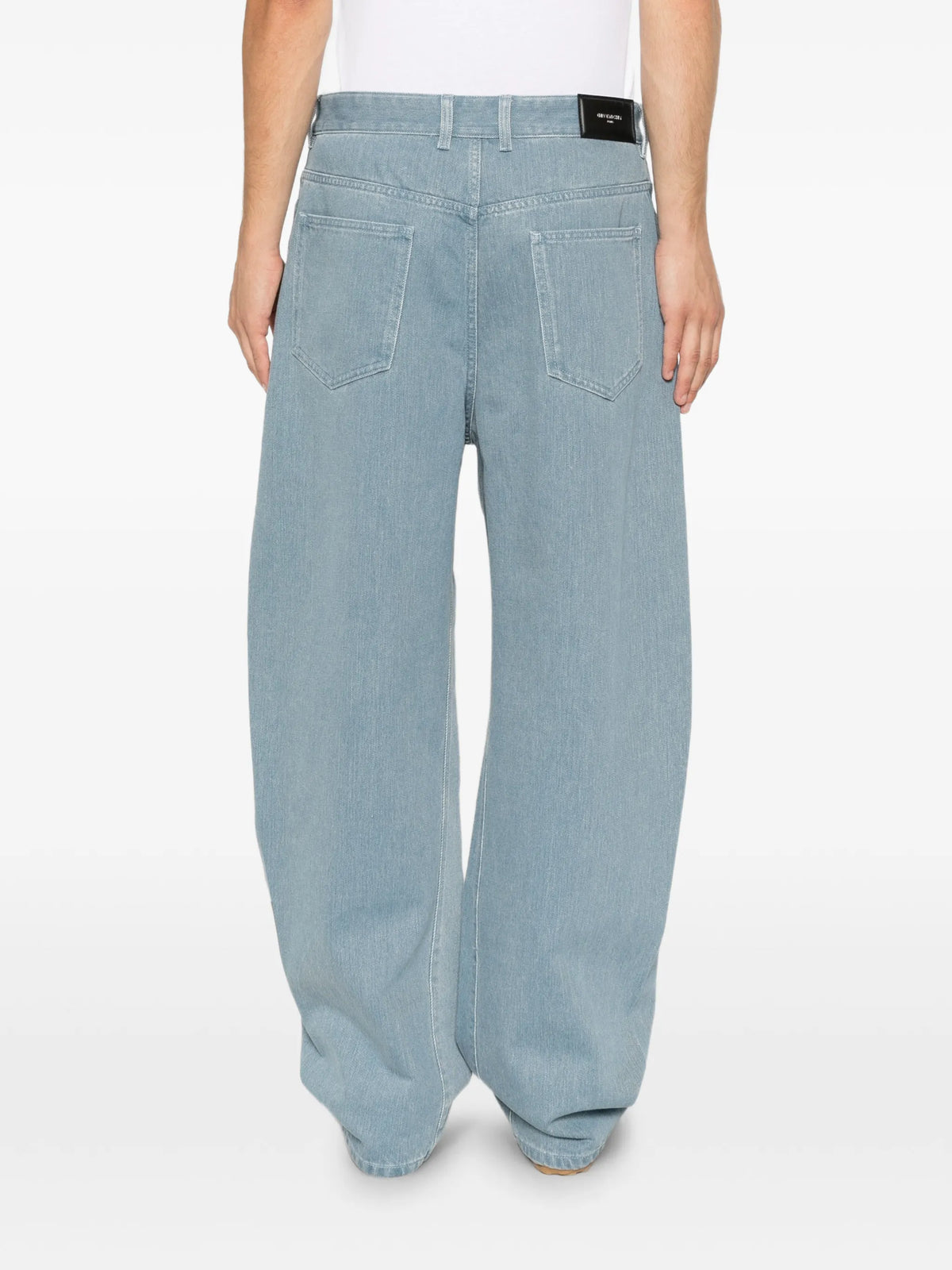 couture seam jeans with striped reverse